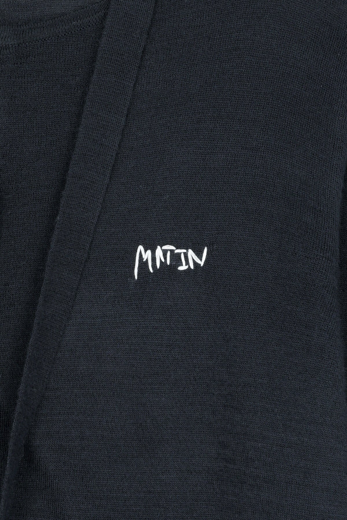 matinkim STRING DETAIL KNIT CARDIGAN IN DARK NAVY