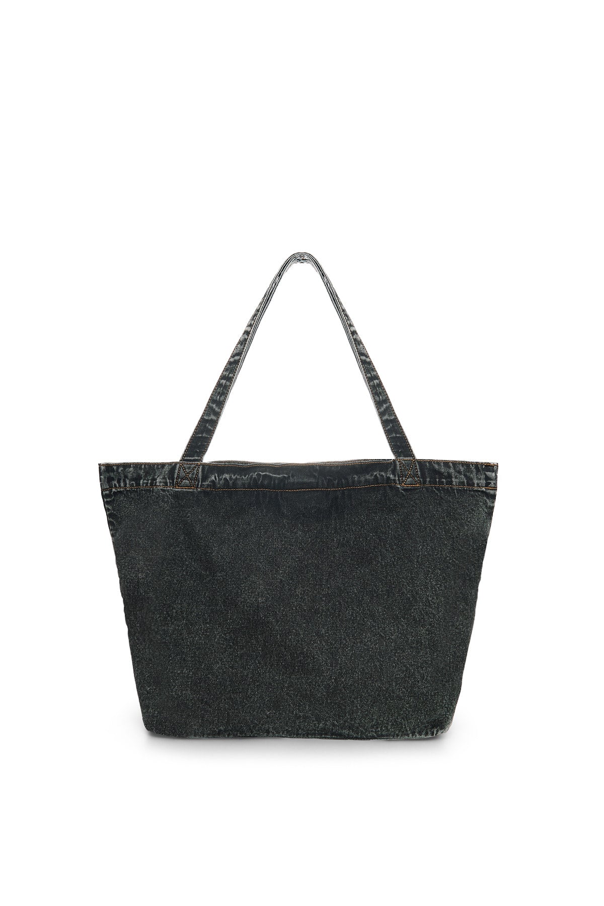matinkim MATIN STITCH DENIM SHOULDER BAG IN BLACK