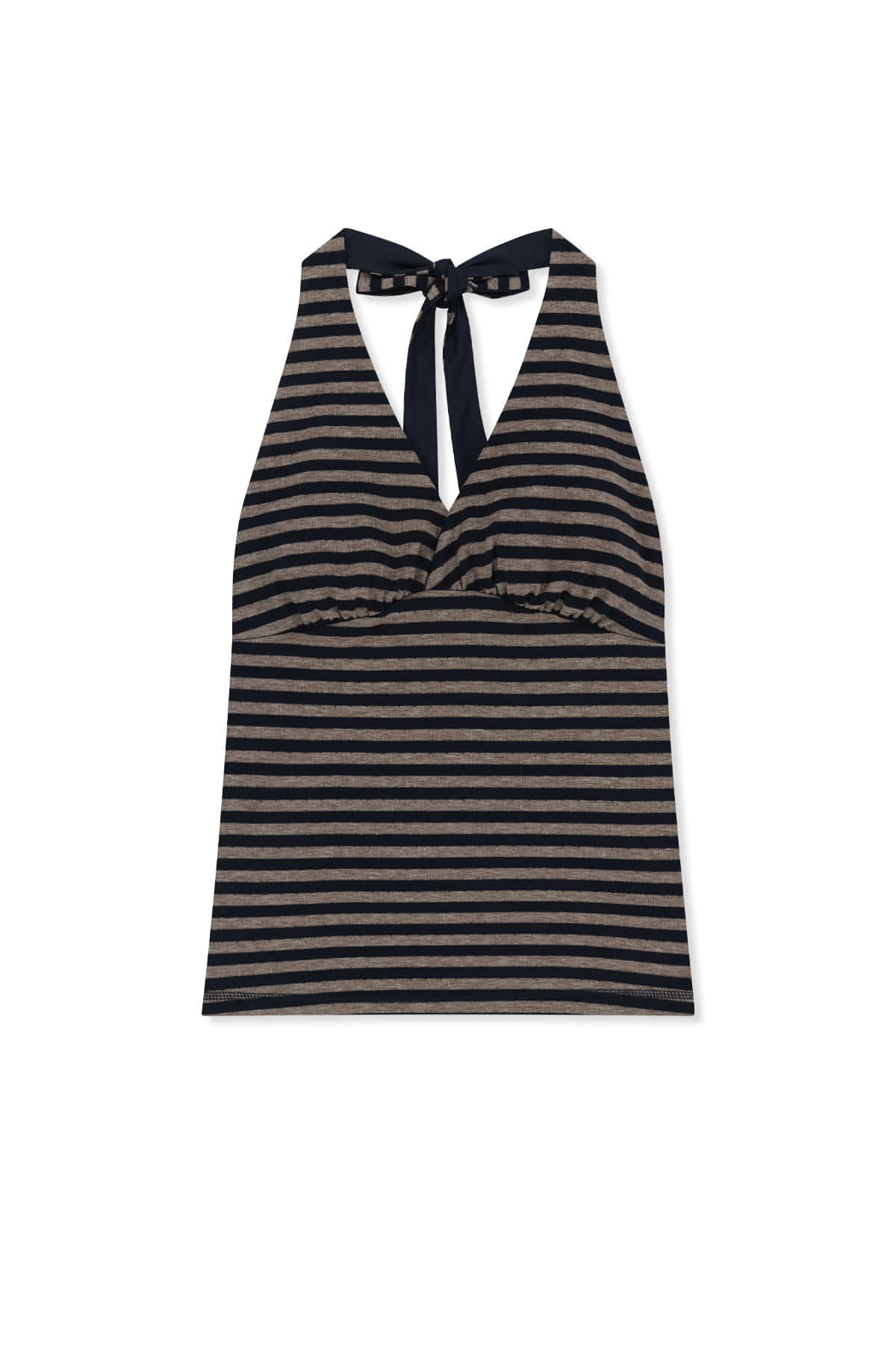matinkim STRIPED HALTER NECK TOP IN NAVY