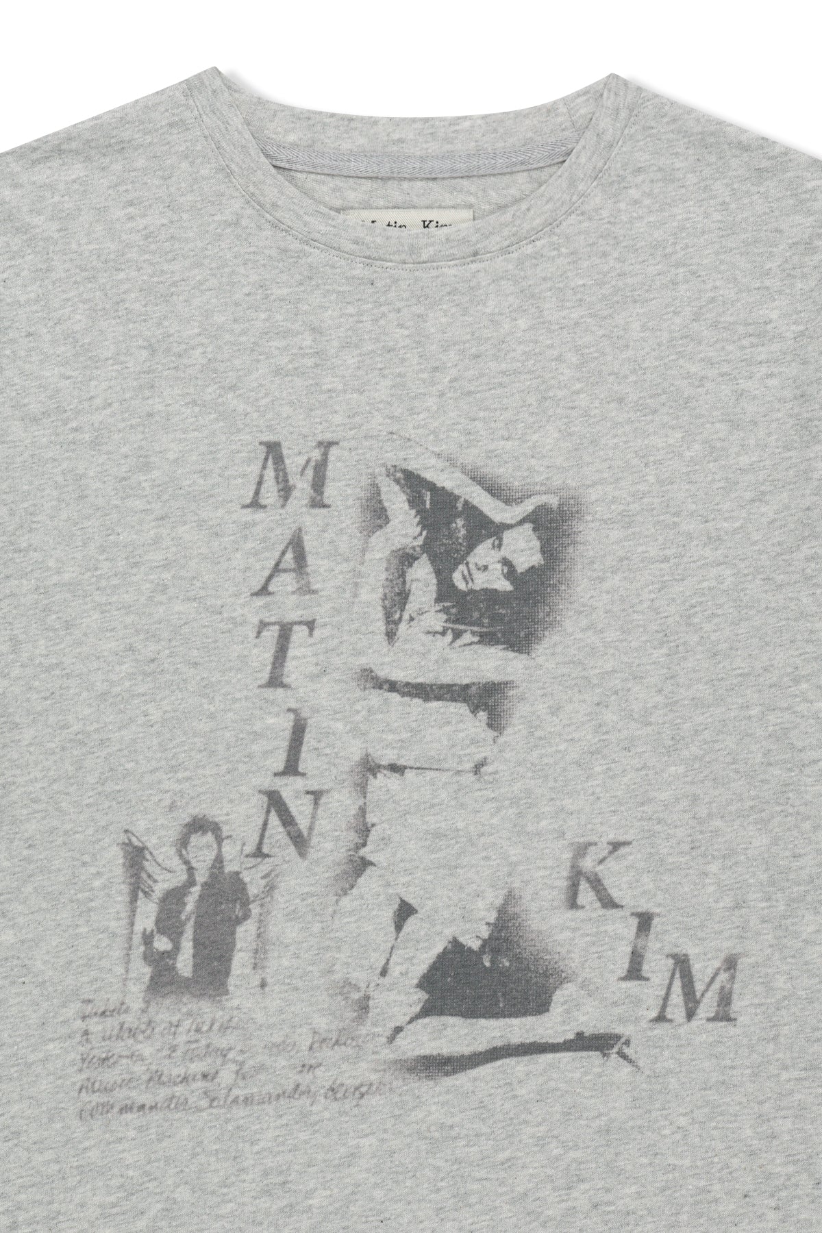 matinkim PORTRAIT GRAFFITI LOGO TOP IN LIGHT GREY