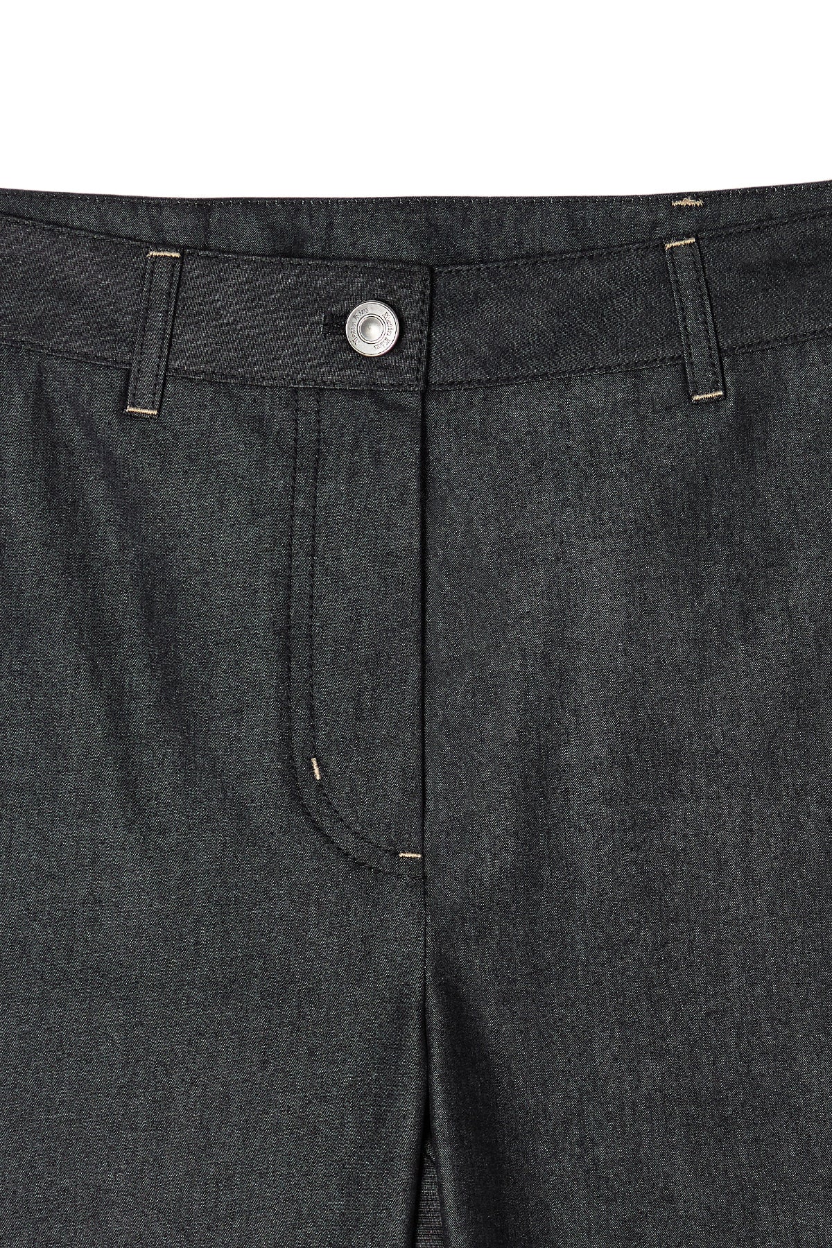 matinkim BACK TUCK DETAIL DENIM LIKE PANTS IN BLACK