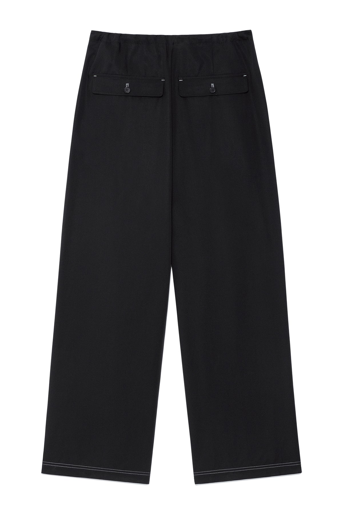 matinkim BUTTON POINT STRING WIDE PANTS IN BLACK