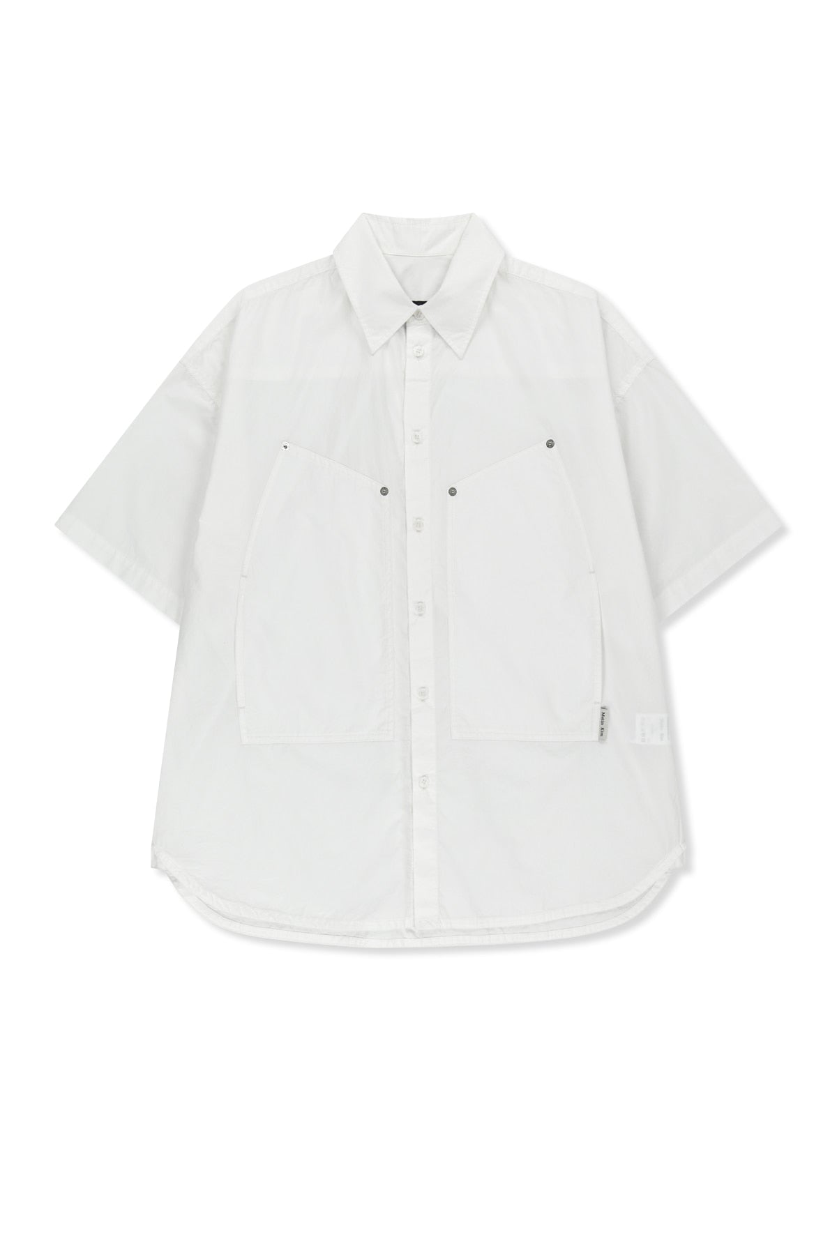 matinkim HALF SLEEVE POCKET SHIRT IN WHITE