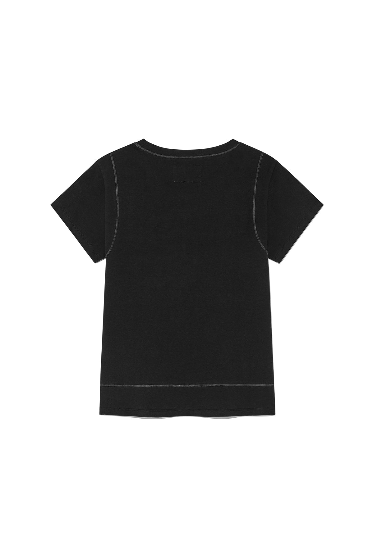 matinkim STITCH POINT SMALL LOGO TOP IN BLACK