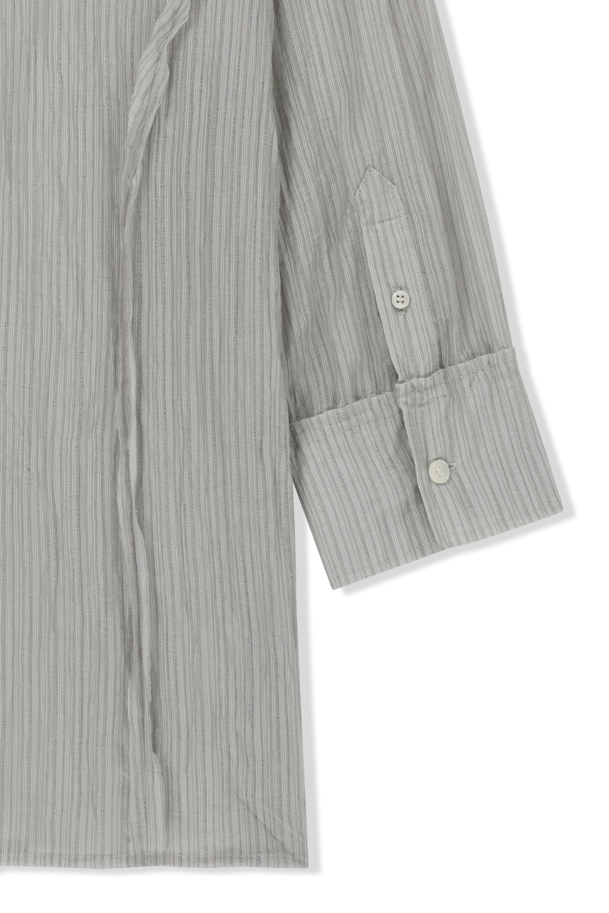 matinkim RAW EDGE CRINKLE BLOUSE IN LIGHT GREY