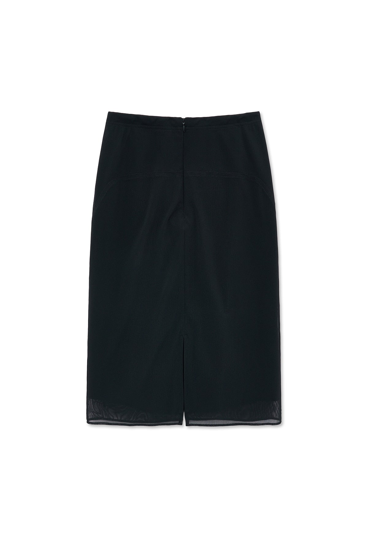 matinkim LAYERED STRING MIDI SKIRT IN BLACK