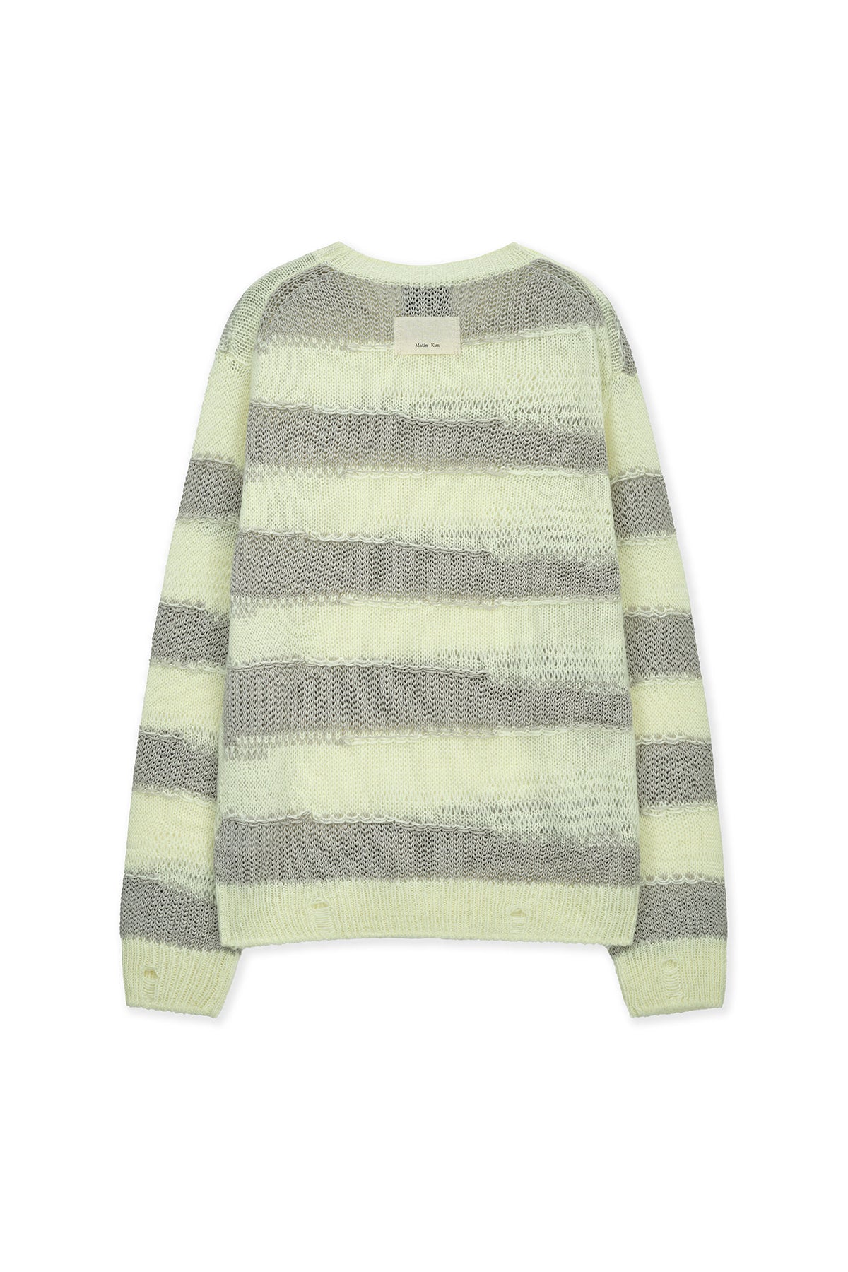 matinkim TEXTURE BLOCK STRIPE KNIT PULLOVER IN LIGHT YELLOW