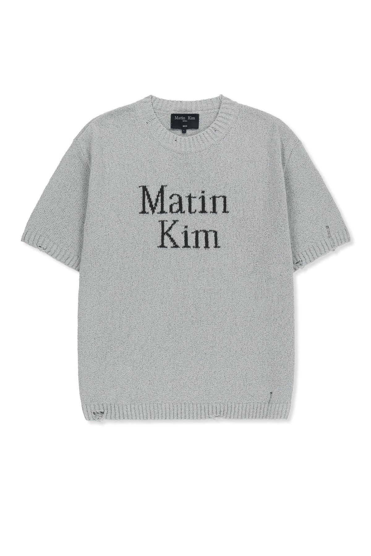 matinkim HALF SLEEVE LOGO PULLOVER FOR MEN IN LIGHT GREY
