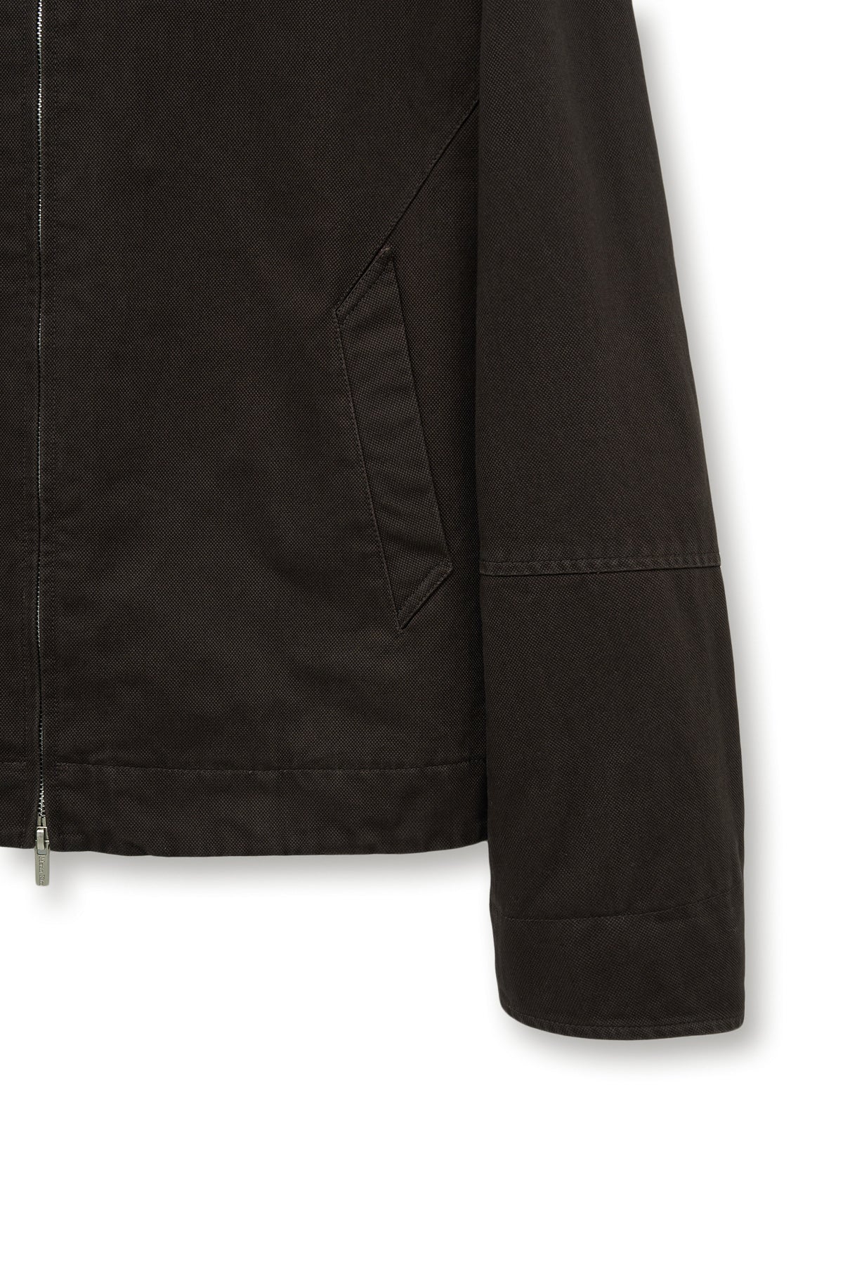 matinkim LEATHER COLLAR POINT WORK JACKET FOR MEN IN DARK BROWN