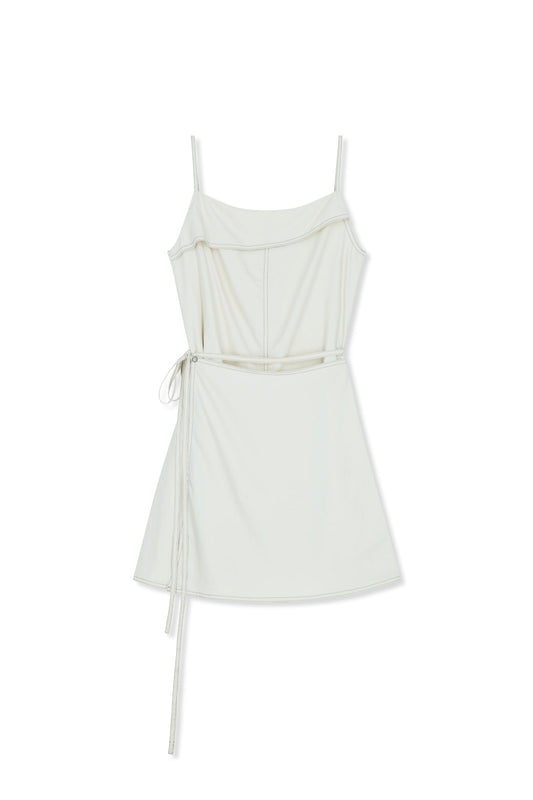 matinkim SLEEVELESS WRAP DRESS IN CREAM