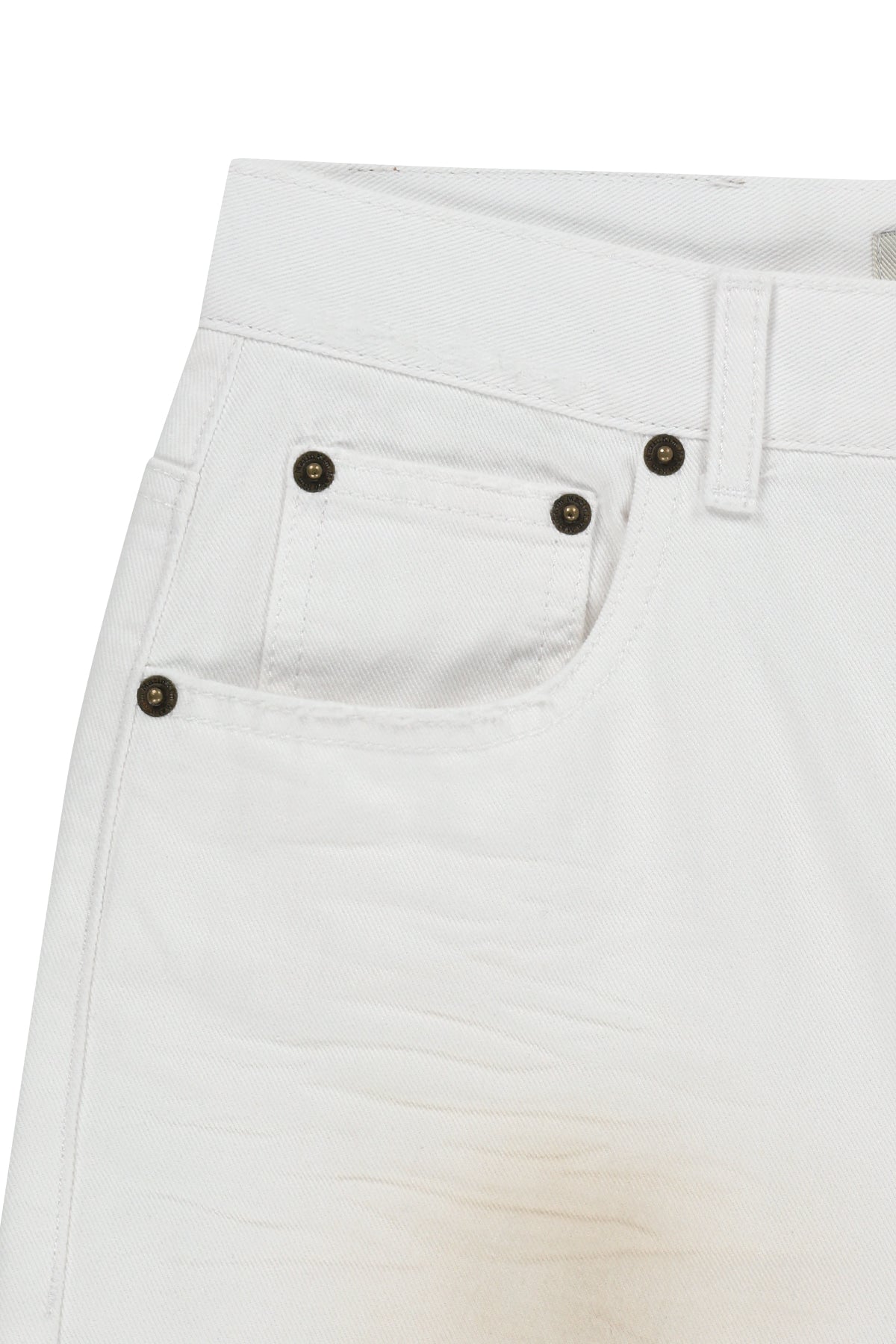 matinkim CARPENTER BERMUDA DENIM PANTS IN WHITE