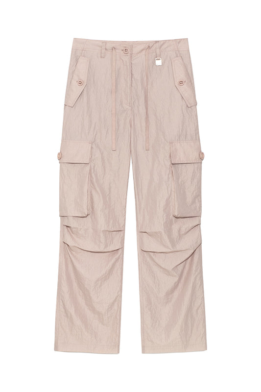 matinkim STRING NYLON CARGO PANTS IN LIGHT PINK