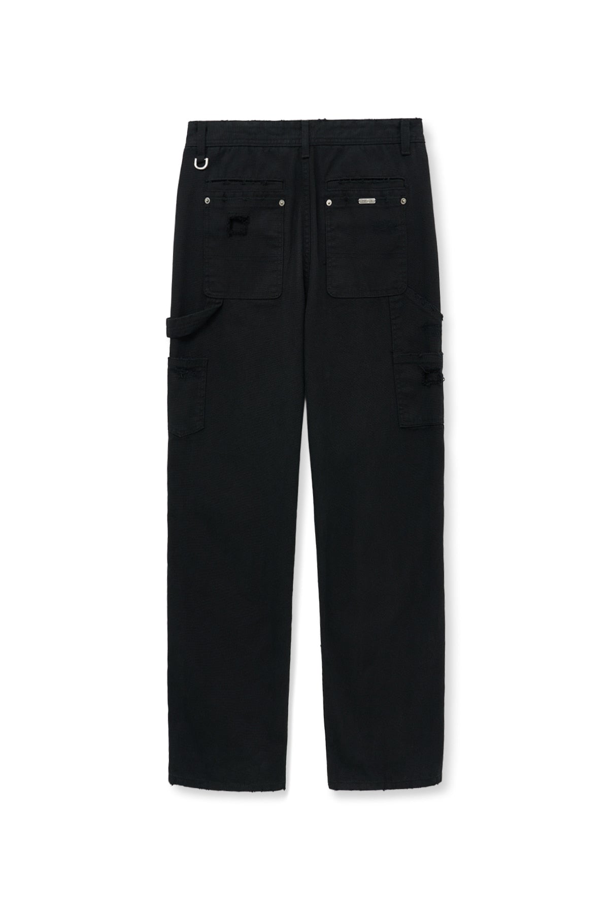 matinkim DISTRESSED DOUBLE KNEE WORK PANTS FOR MEN IN BLACK