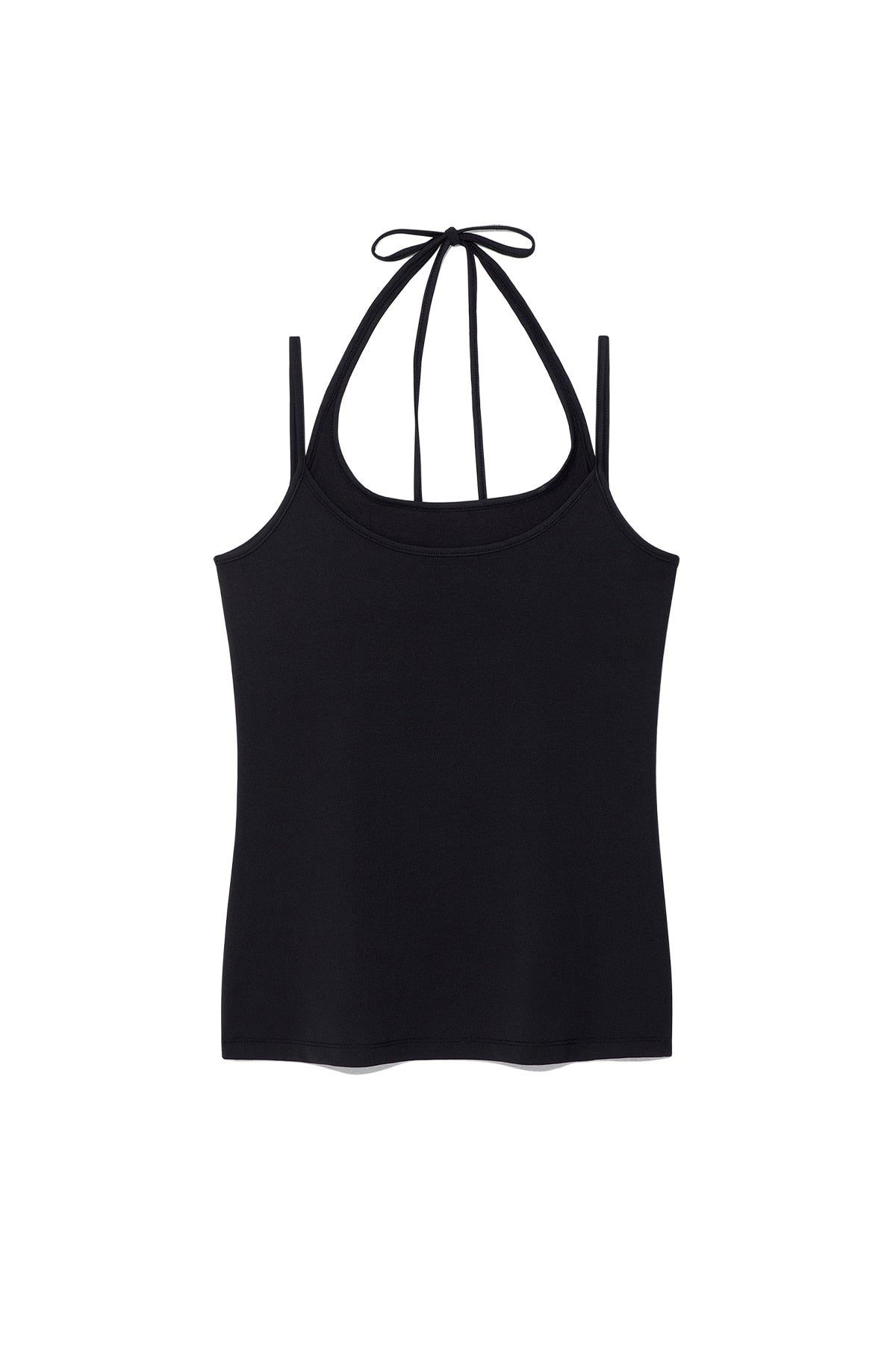 matinkim STRING HALTER NECK TANK TOP IN BLACK