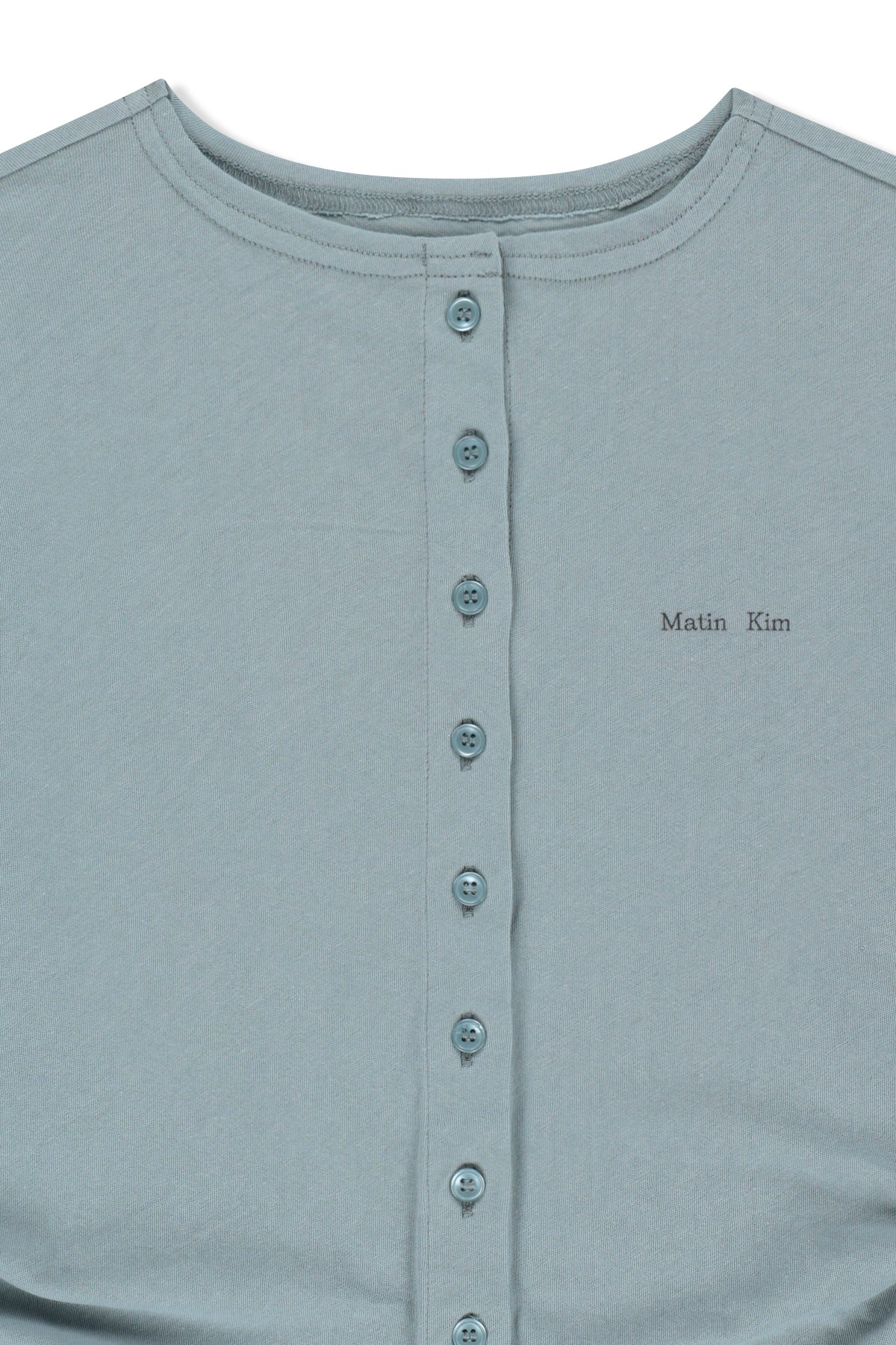 matinkim SIDE SHIRRING BUTTON TOP IN LIGHT BLUE