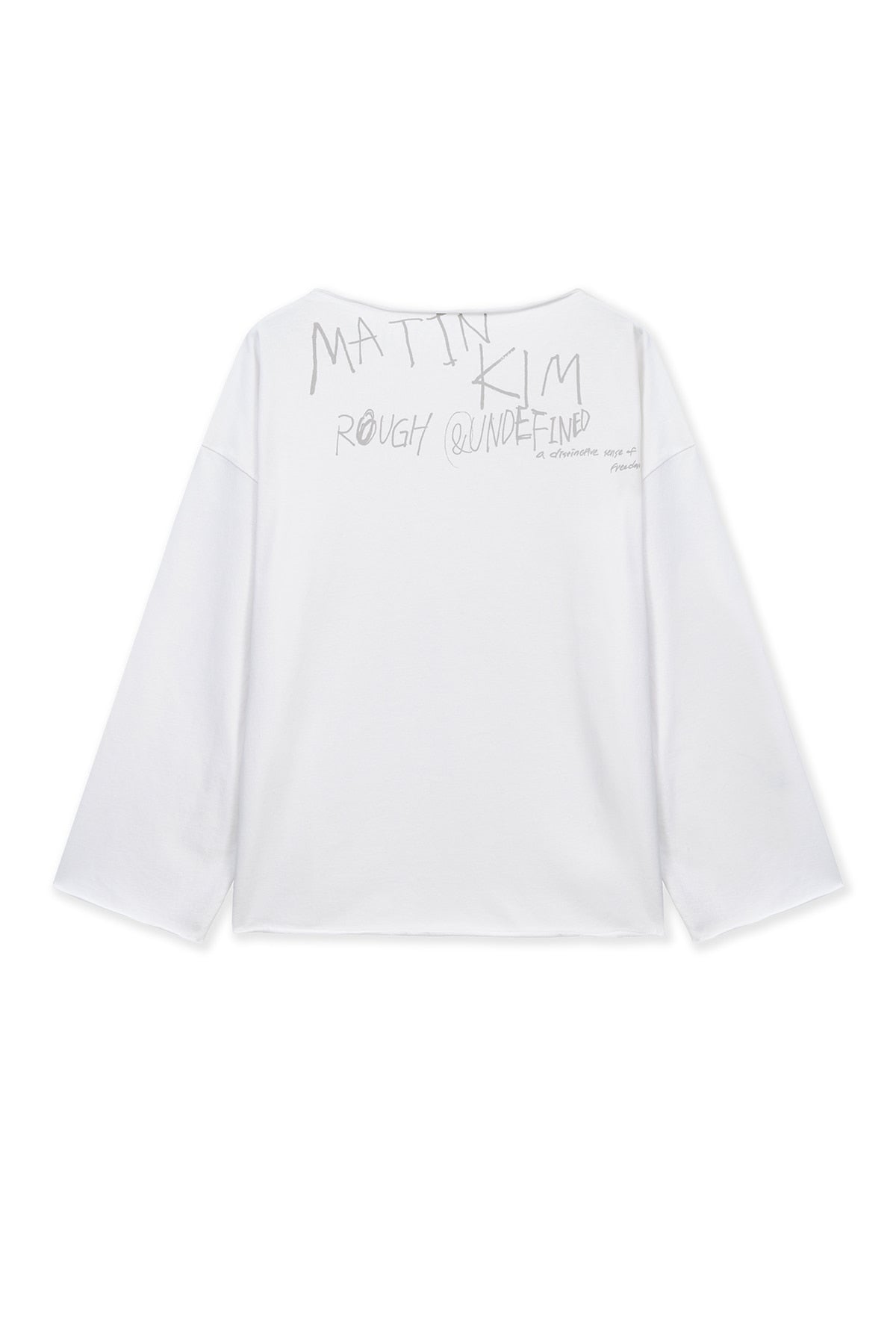 matinkim RAW HEM FINISHED BOAT NECK TOP IN WHITE