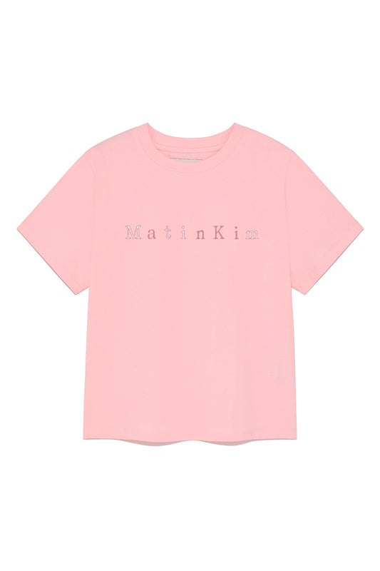 matinkim STICKER GRAPHIC LOGO TOP IN PINK