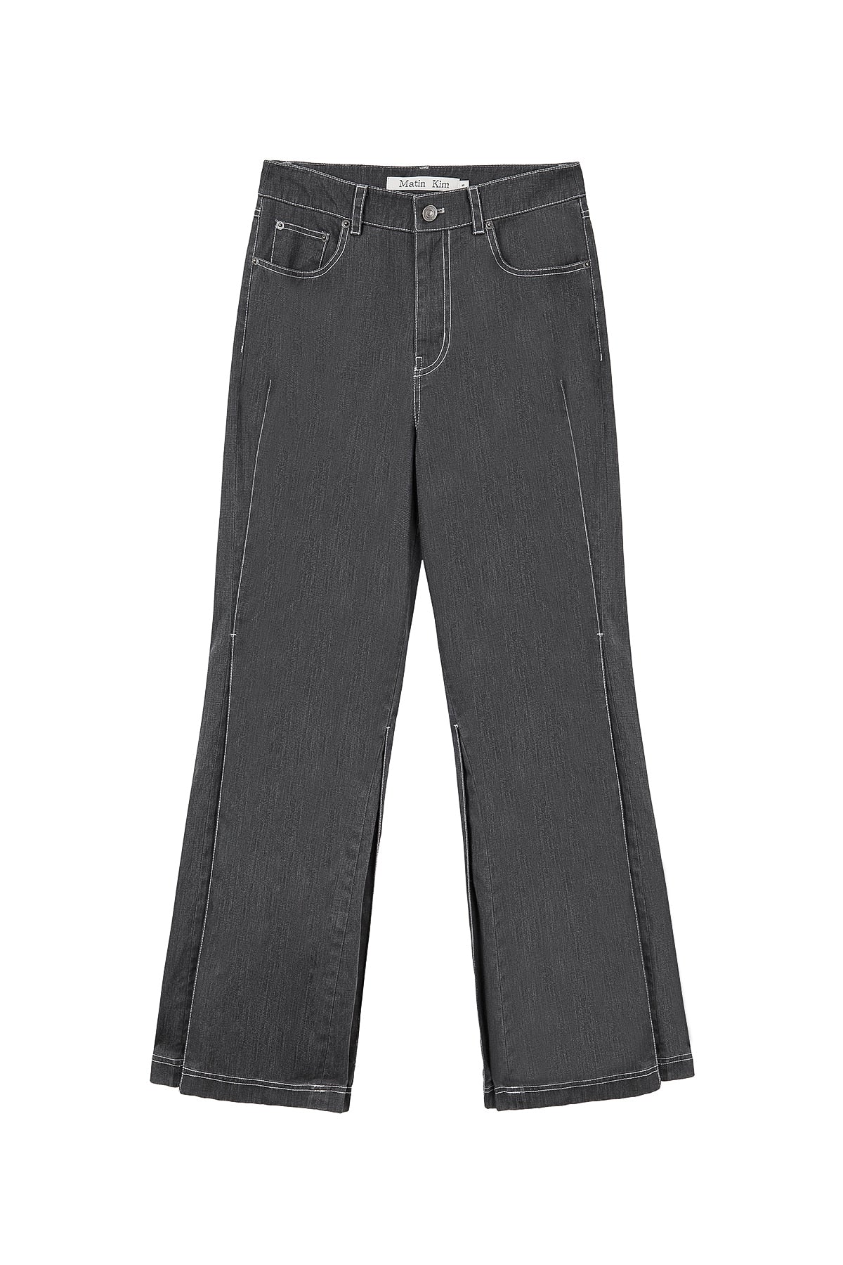 matinkim SIDE PINTUCK POINT PANTS IN CHARCOAL