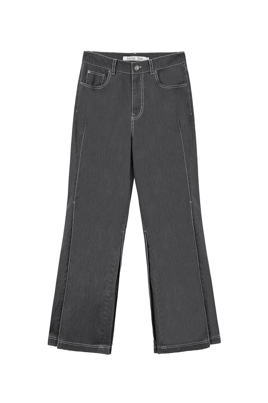 matinkim SIDE PINTUCK POINT PANTS IN CHARCOAL