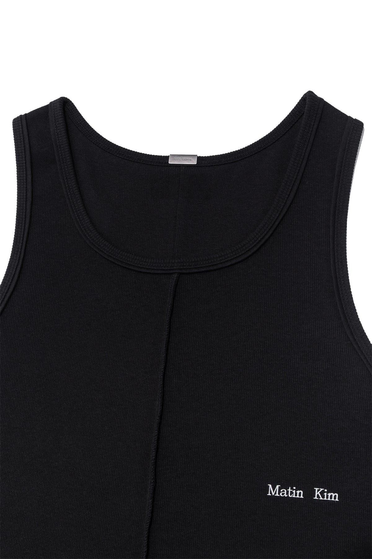 matinkim SMALL LOGO PINTUCK SLEEVELESS TOP FOR MEN IN BLACK