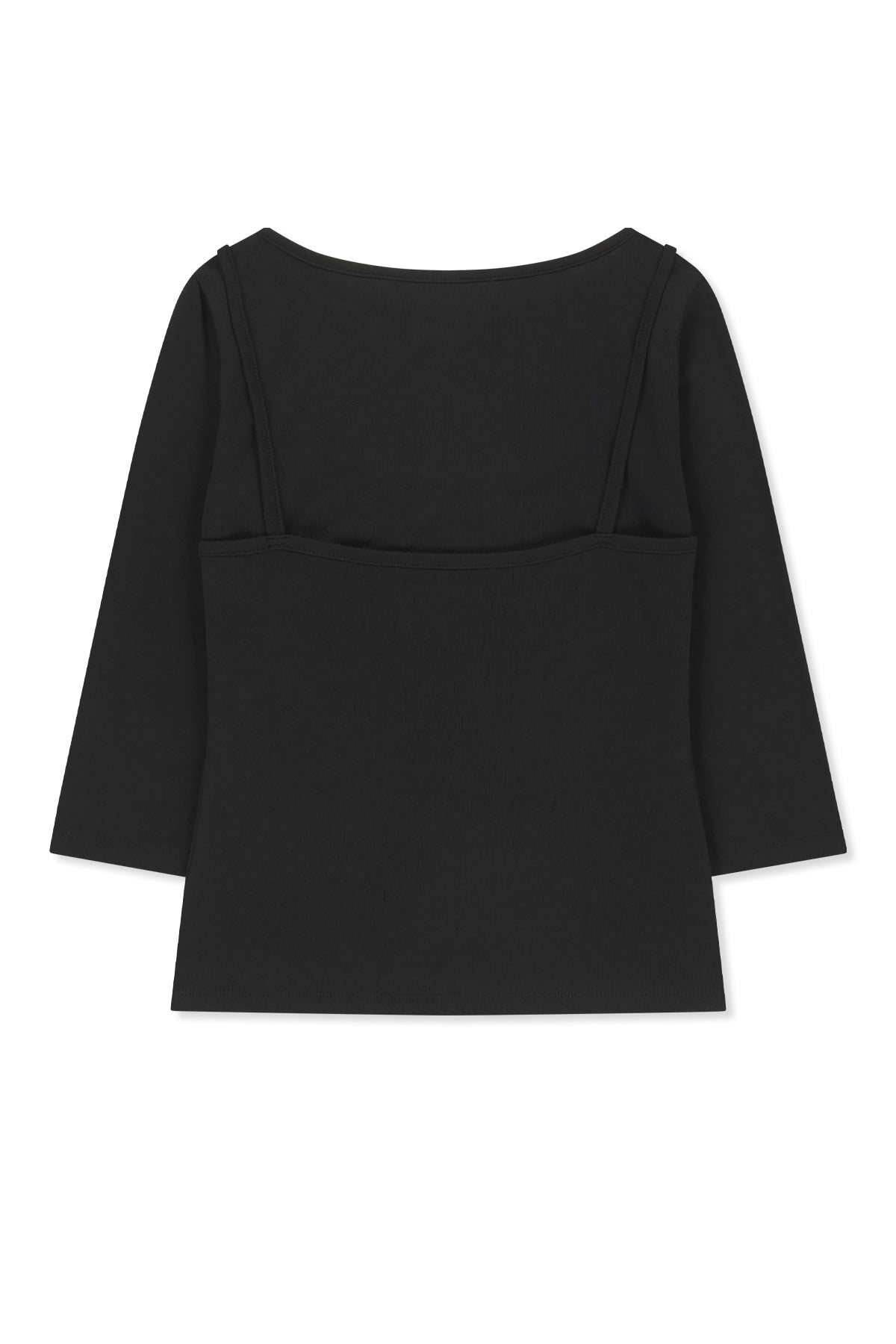 matinkim 3/4 SLEEVE TOP & TANK LAYERED SET IN BLACK