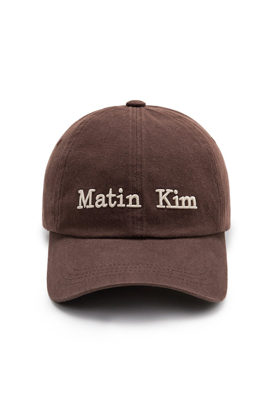 matinkim MATIN DUSTY CLASSIC LOGO BALL CAP IN BROWN