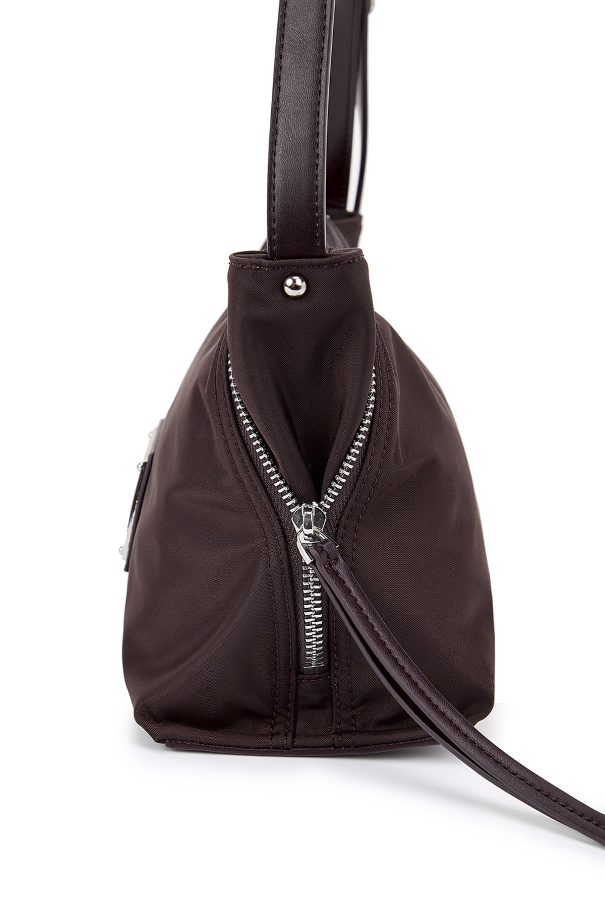 matinkim SIDE ZIPPER FABRIC TWO WAY BAG IN WINE