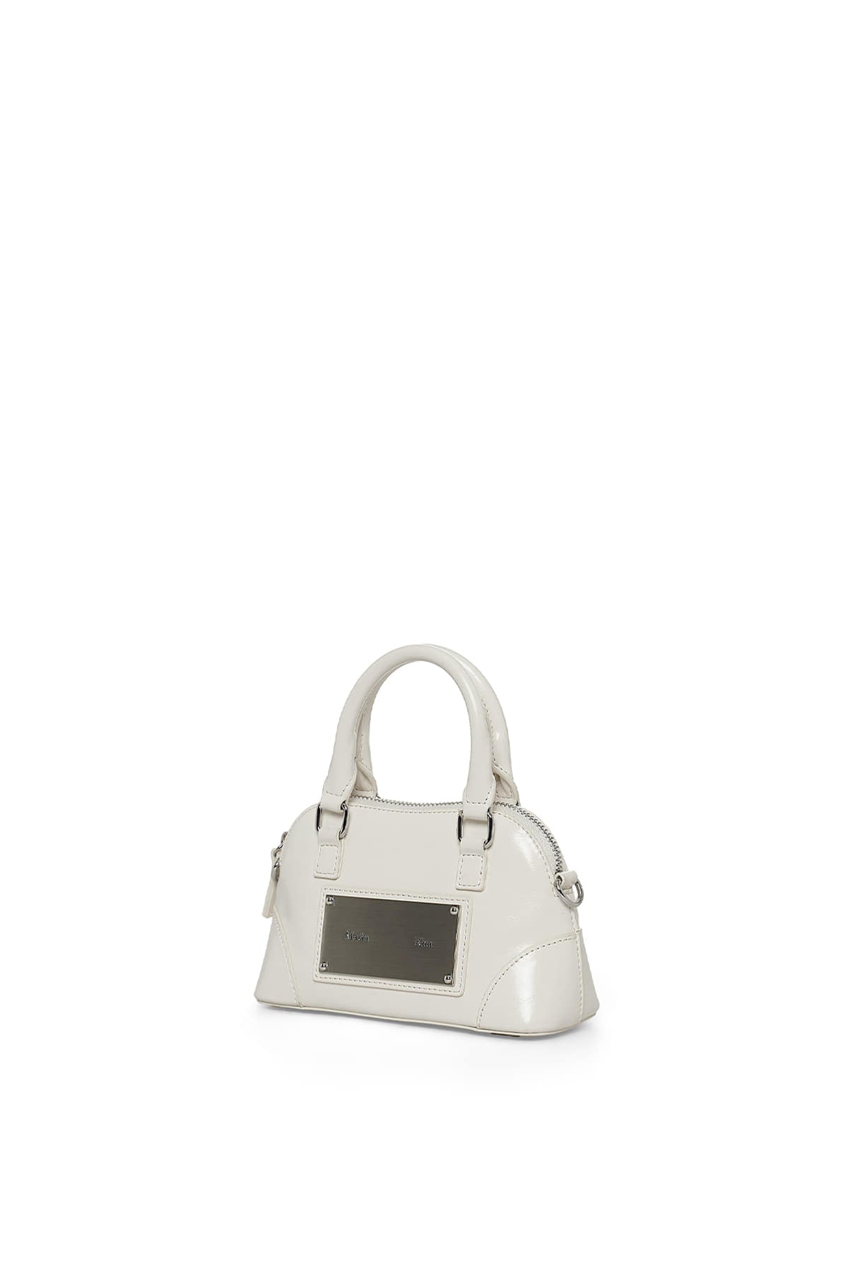 matinkim CURVE ZIP MINI BAG IN LIGHT GREY