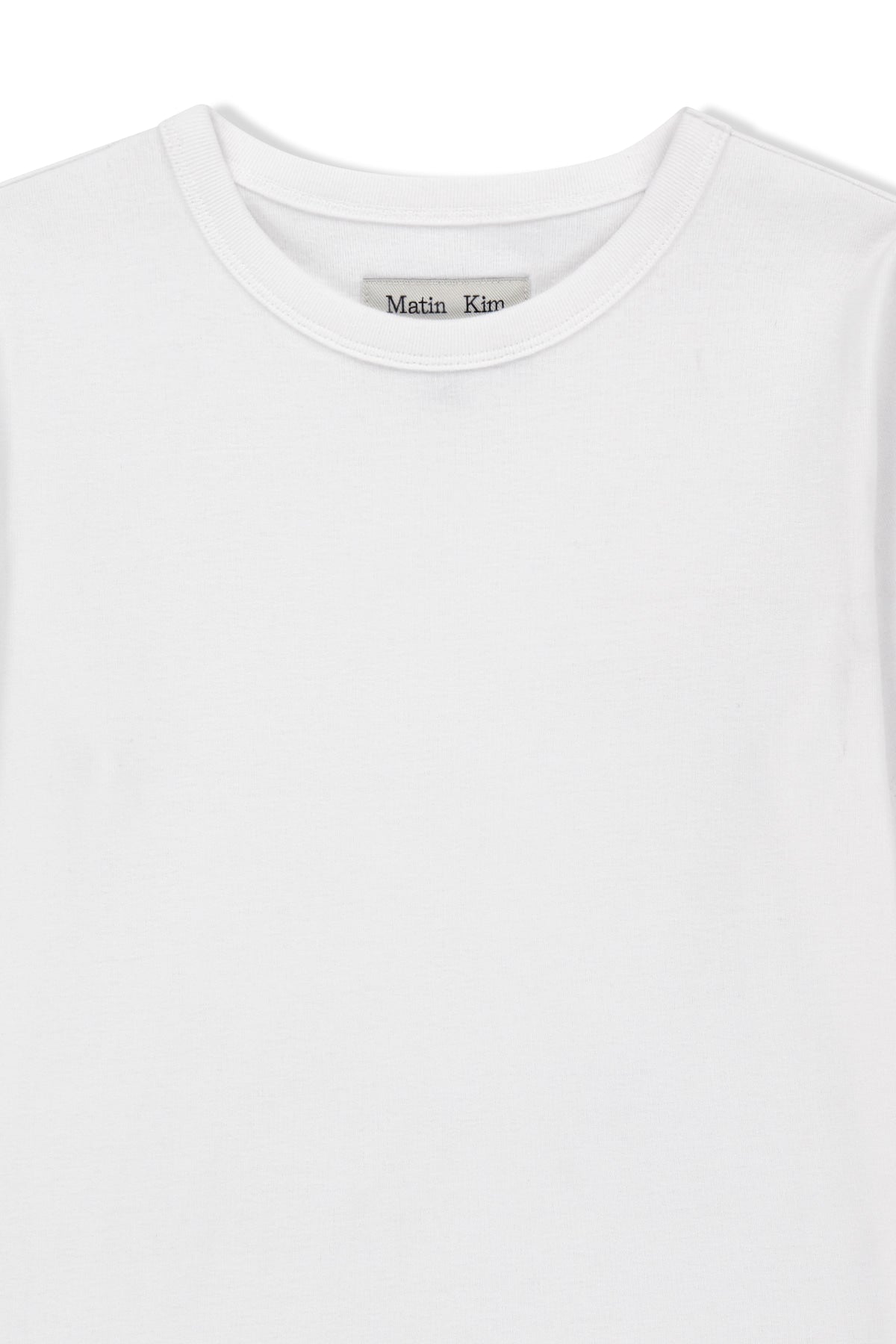 matinkim LABEL DETAIL SLIM FIT TOP IN IVORY