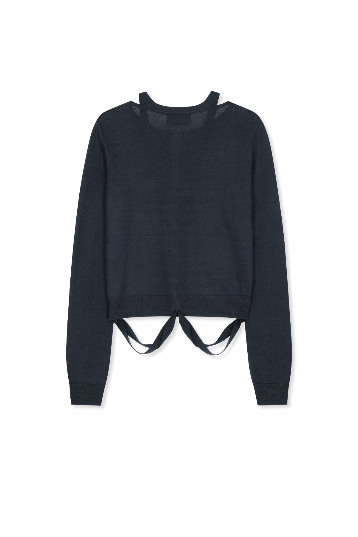 matinkim STRING DETAIL KNIT CARDIGAN IN DARK NAVY