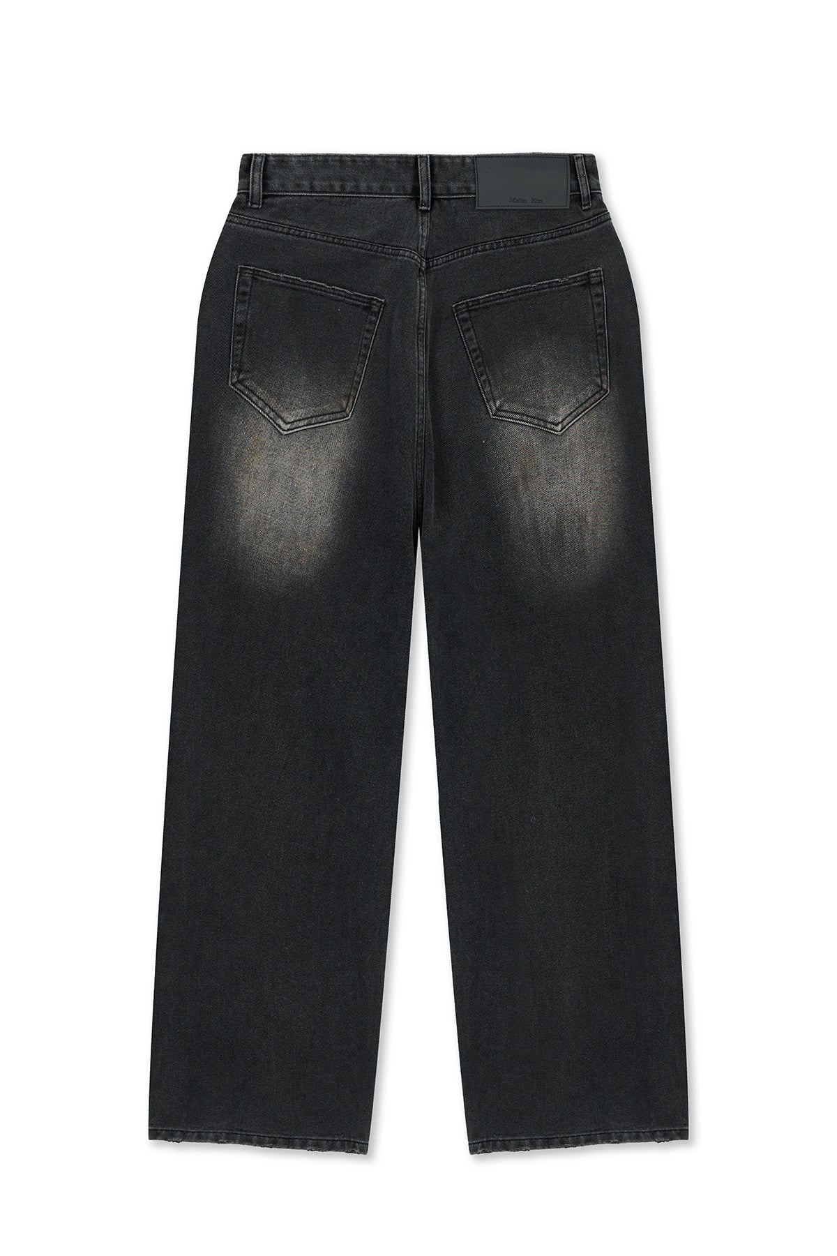 matinkim VINTAGE DIRTY WASHED DENIM PANTS IN BLACK