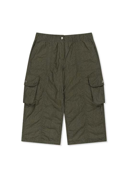 matinkim CRINKLE CAPRI PANTS IN KHAKI