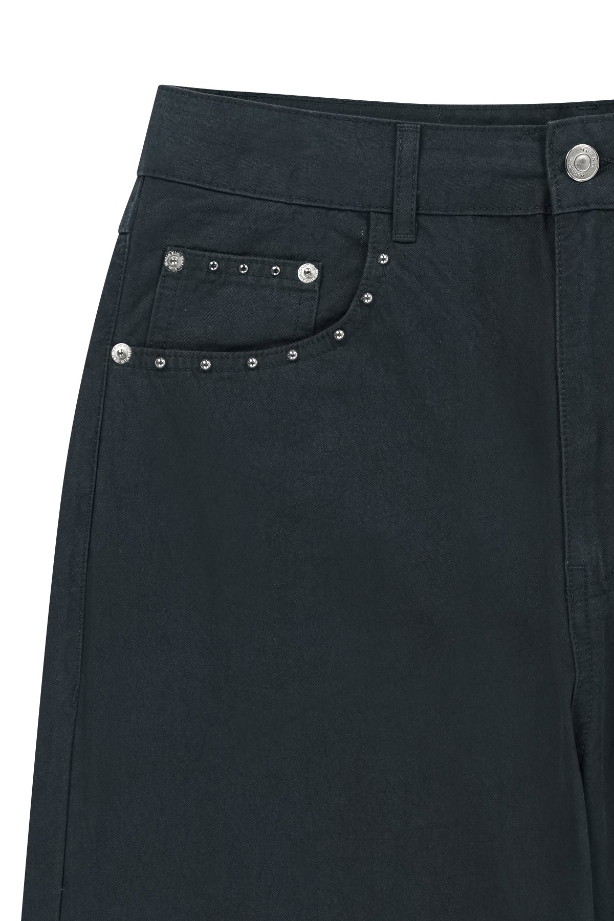matinkim STUD POINT COLOR DENIM PANTS IN NAVY