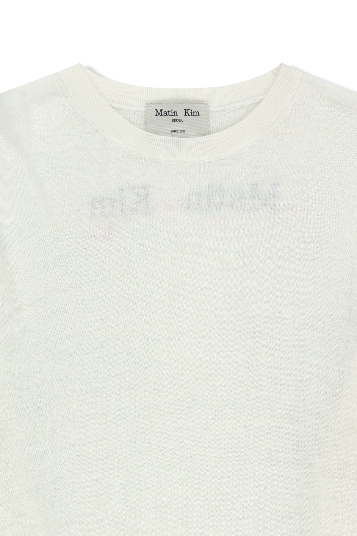 matinkim SLEEVE PRINT KNIT PULLOVER IN IVORY