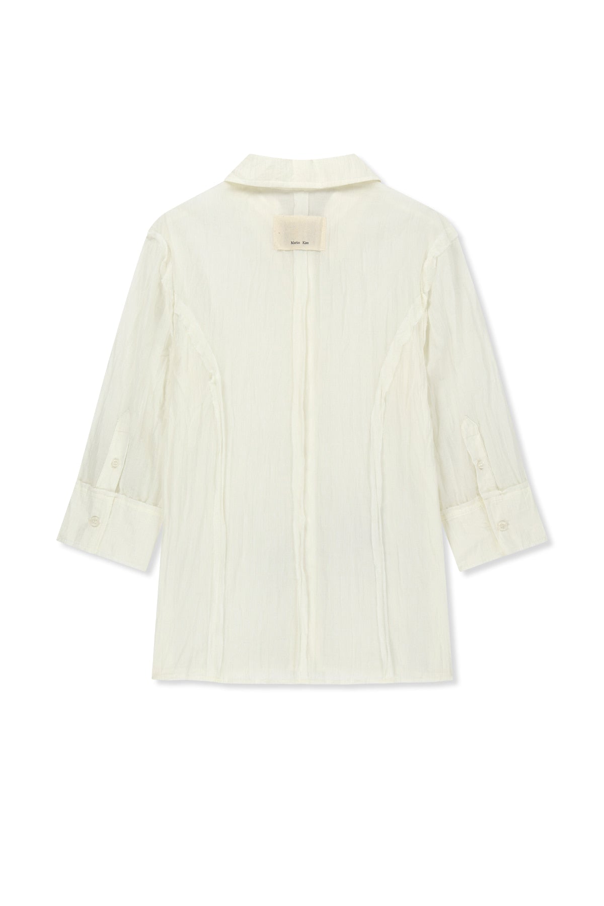 matinkim RAW EDGE CRINKLE BLOUSE IN CREAM