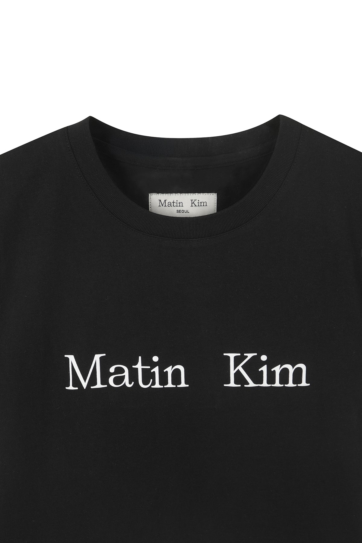 matinkim MATIN KIM LOGO CROP TOP IN BLACK