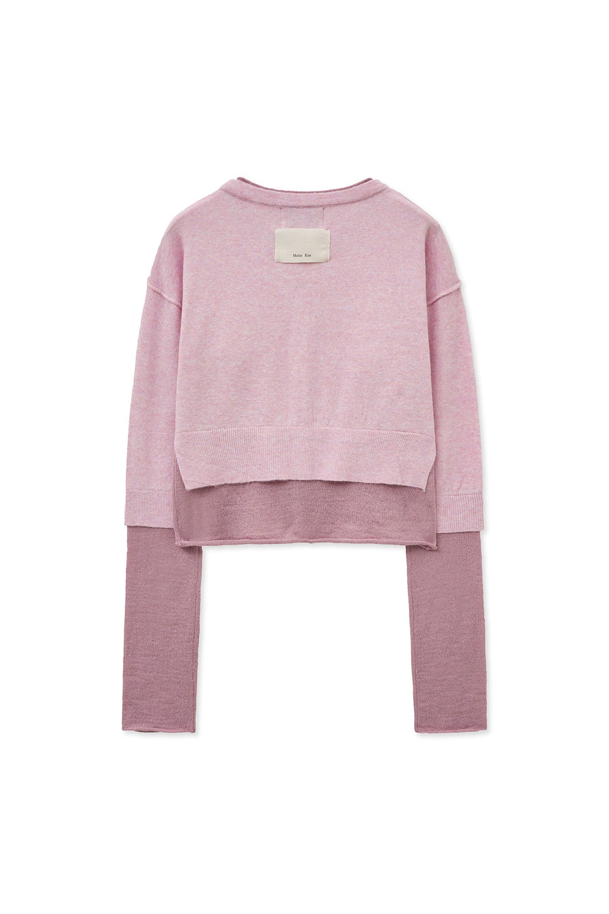matinkim LAYERED TEXTURE KNIT CARDIGAN IN LILAC