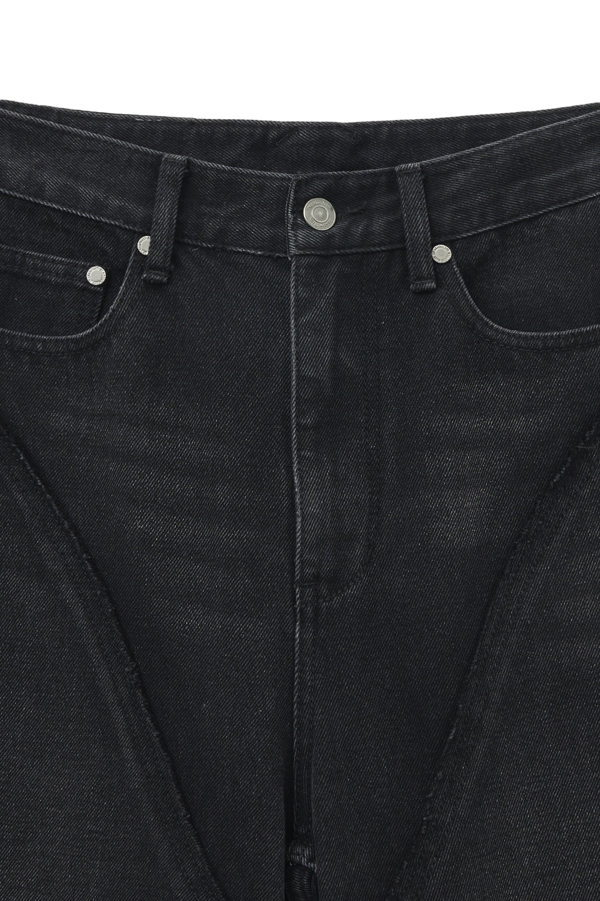 matinkim WESTERN STRAIGHT FIT DENIM PANTS IN BLACK