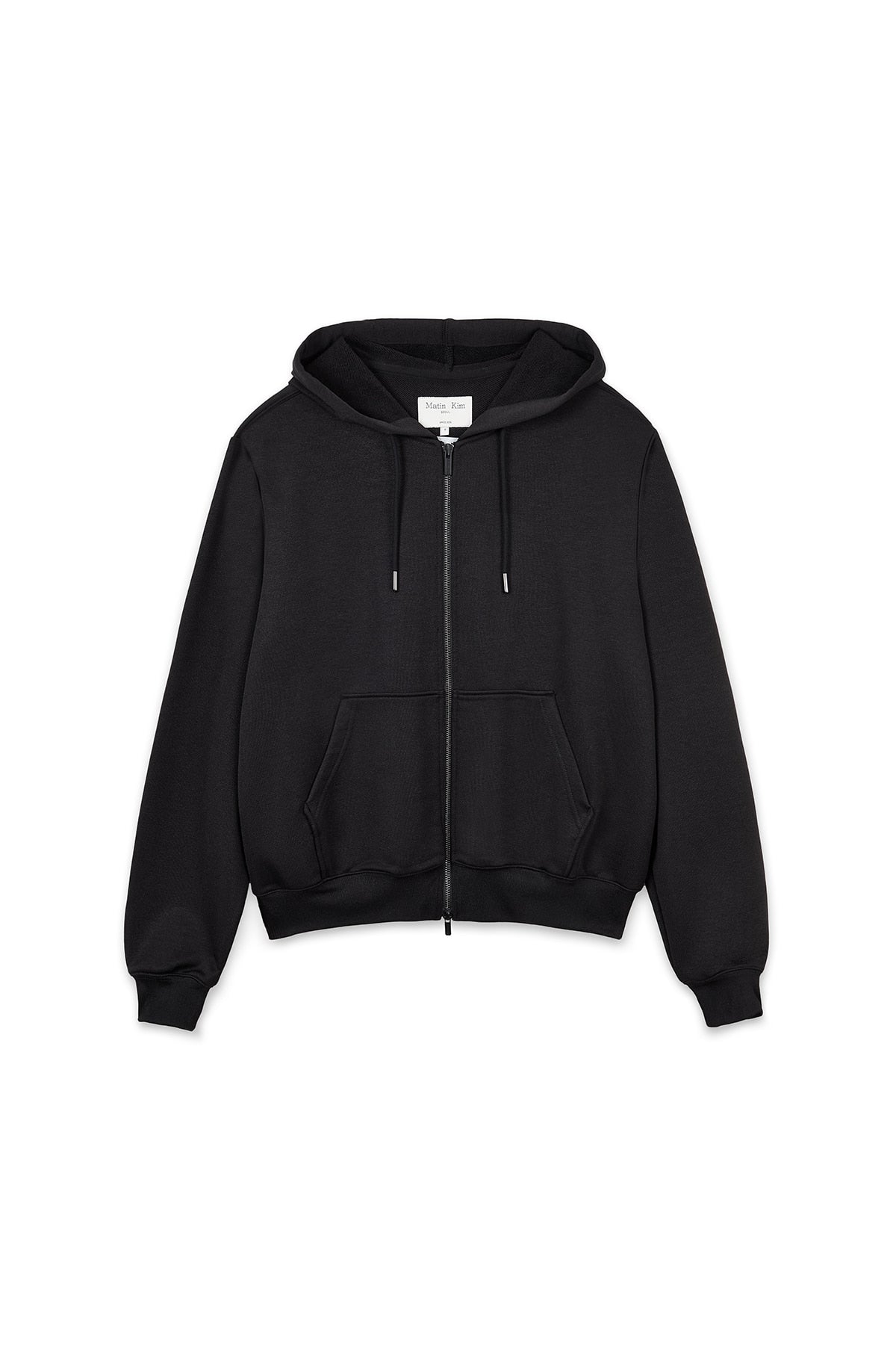 matinkim BACK LOGO GLITTER HOODY ZIP UP FOR WOMEN IN BLACK