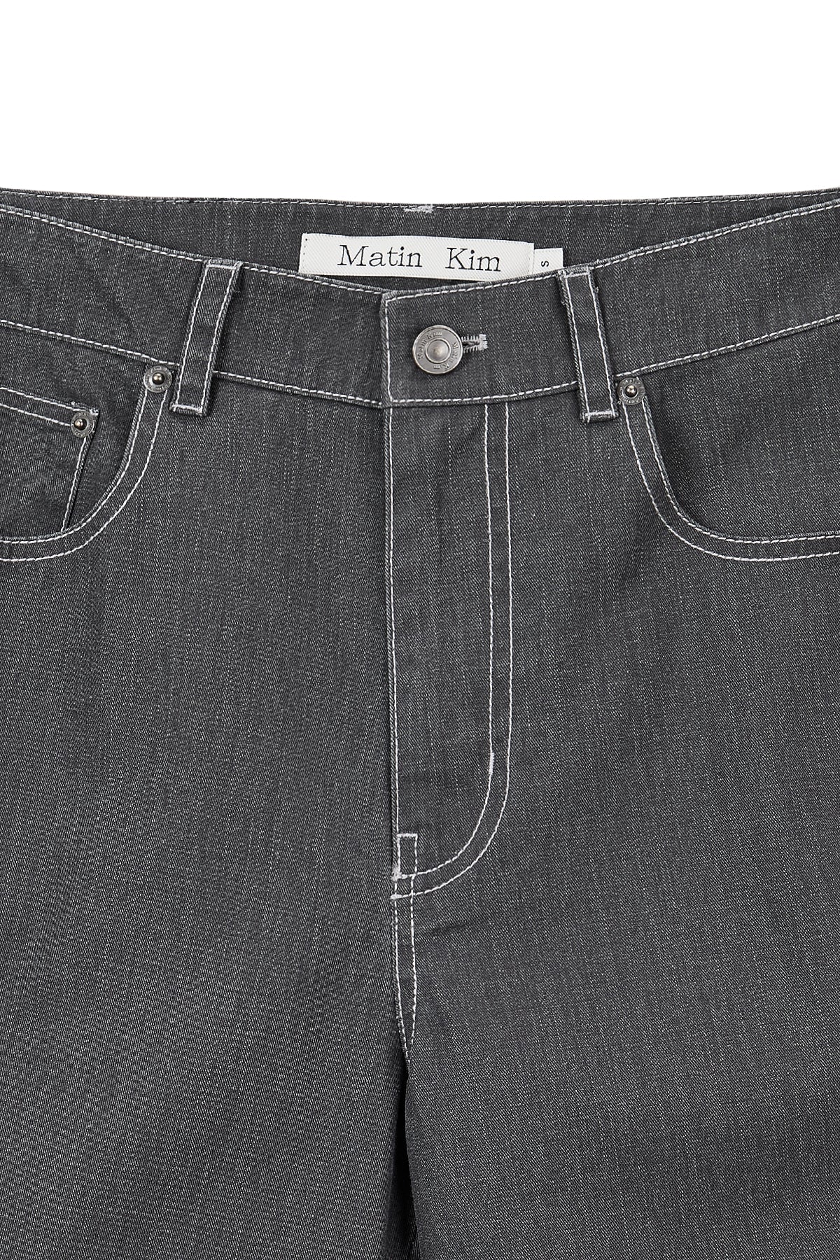 matinkim SIDE PINTUCK POINT PANTS IN CHARCOAL