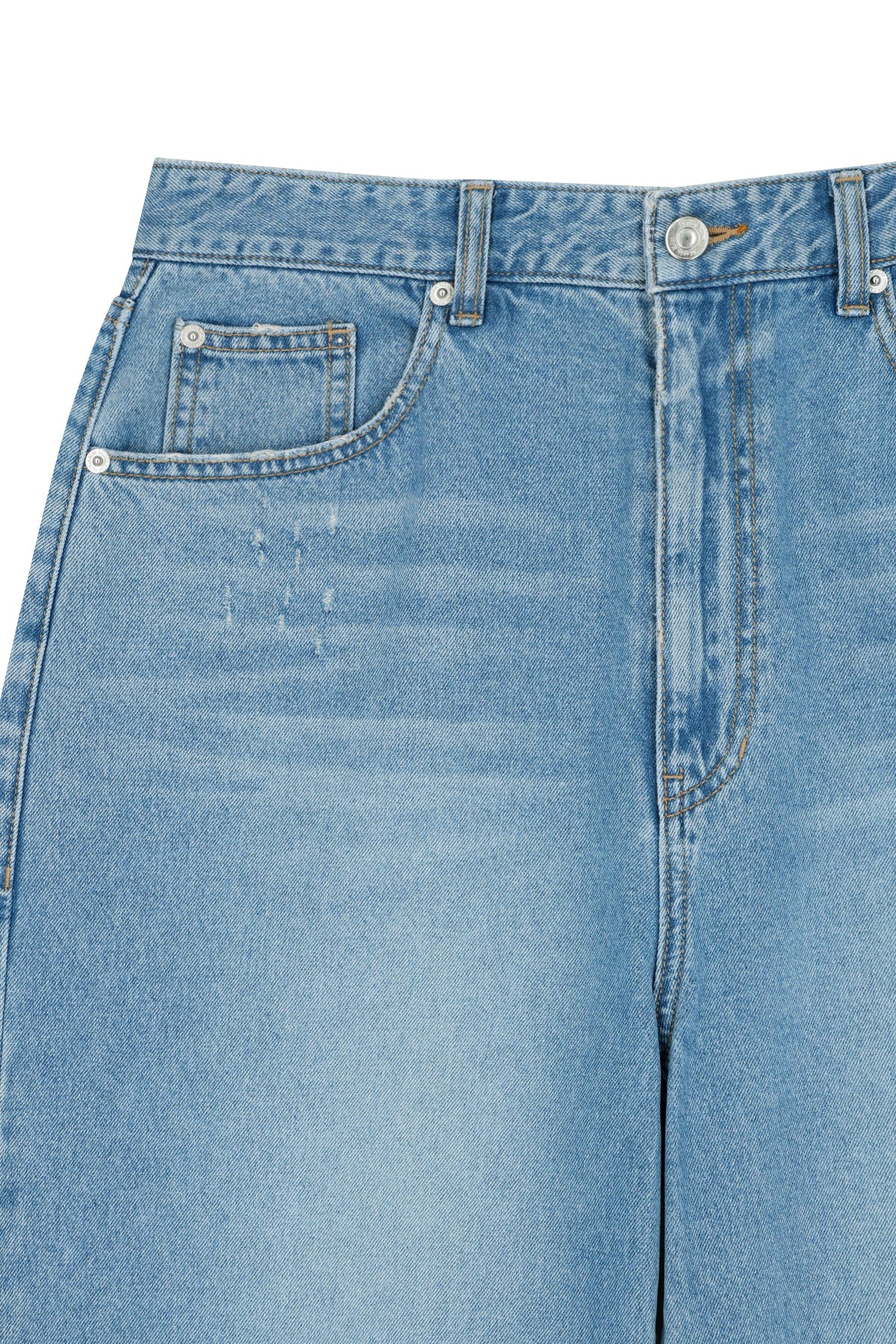 matinkim DISTRESSED DENIM PANTS FOR MEN IN BLUE