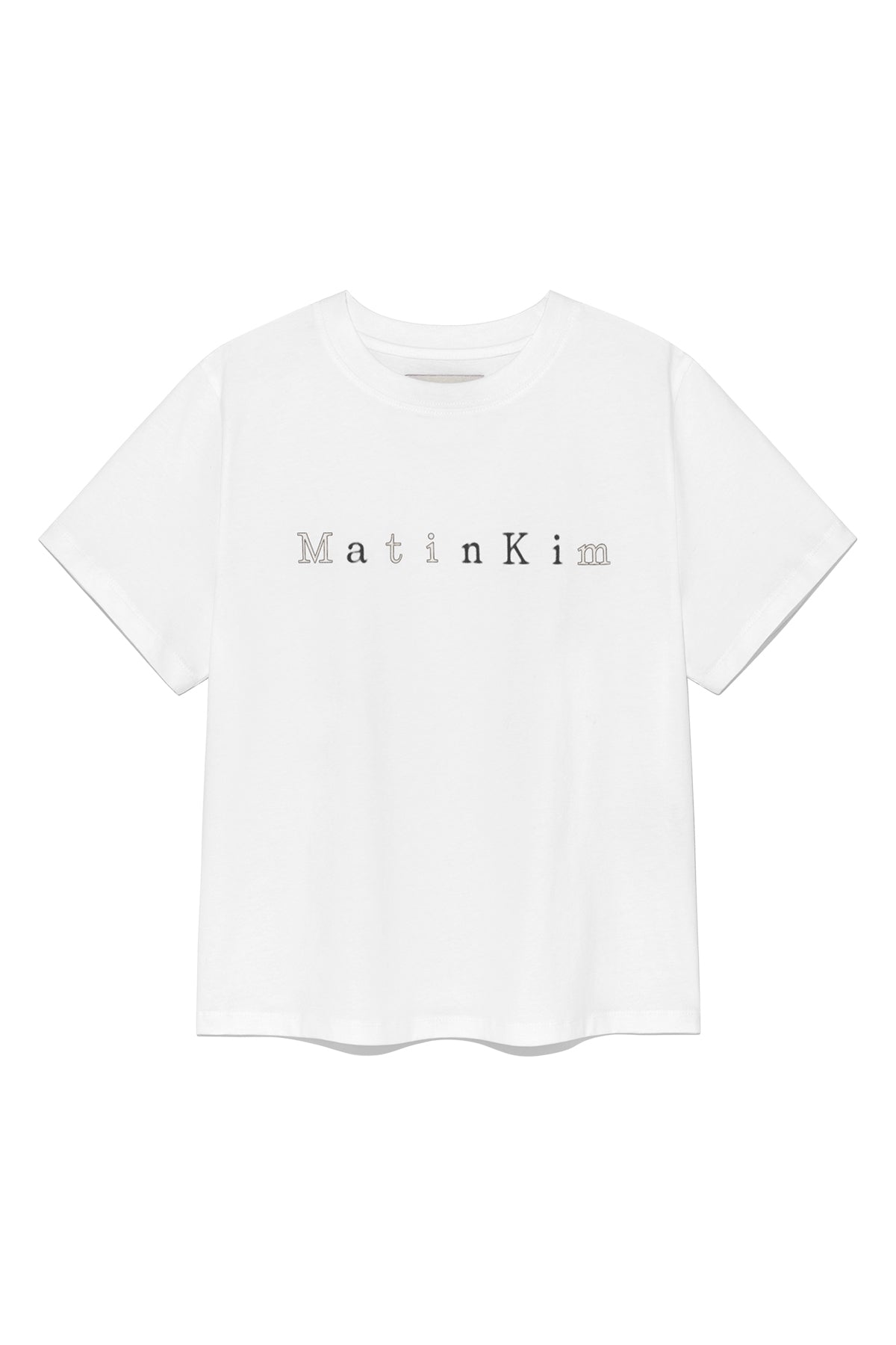 matinkim STICKER GRAPHIC LOGO TOP IN WHITE