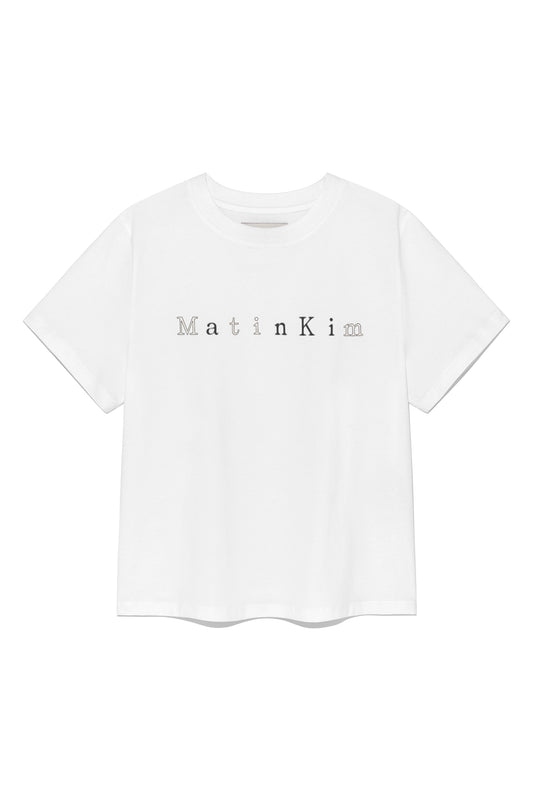 matinkim STICKER GRAPHIC LOGO TOP IN WHITE