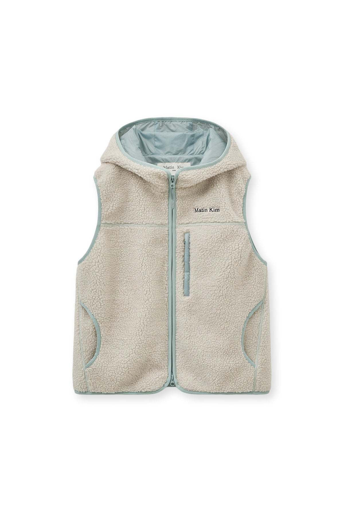 matinkim FLEECE HOODY VEST IN IVORY