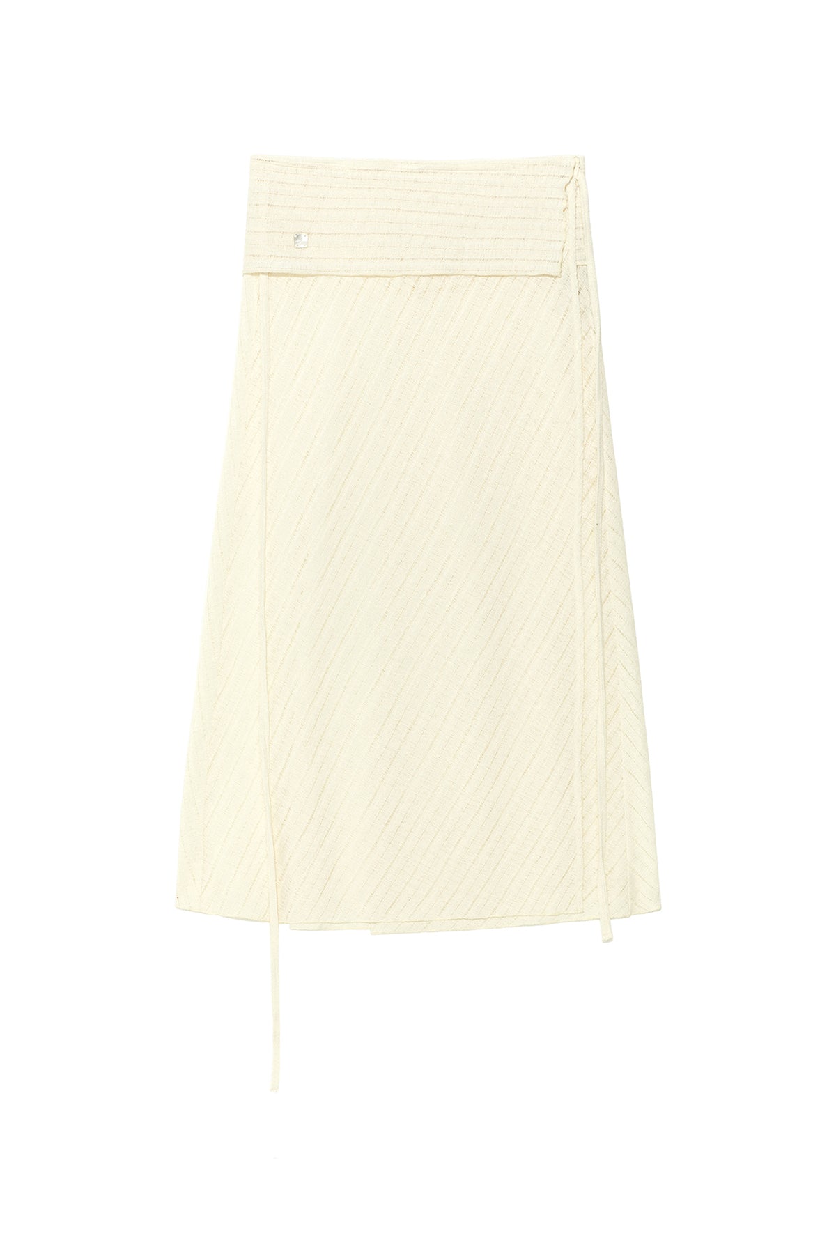 matinkim FOLDOVER LAYERED MAXI WRAP SKIRT IN IVORY