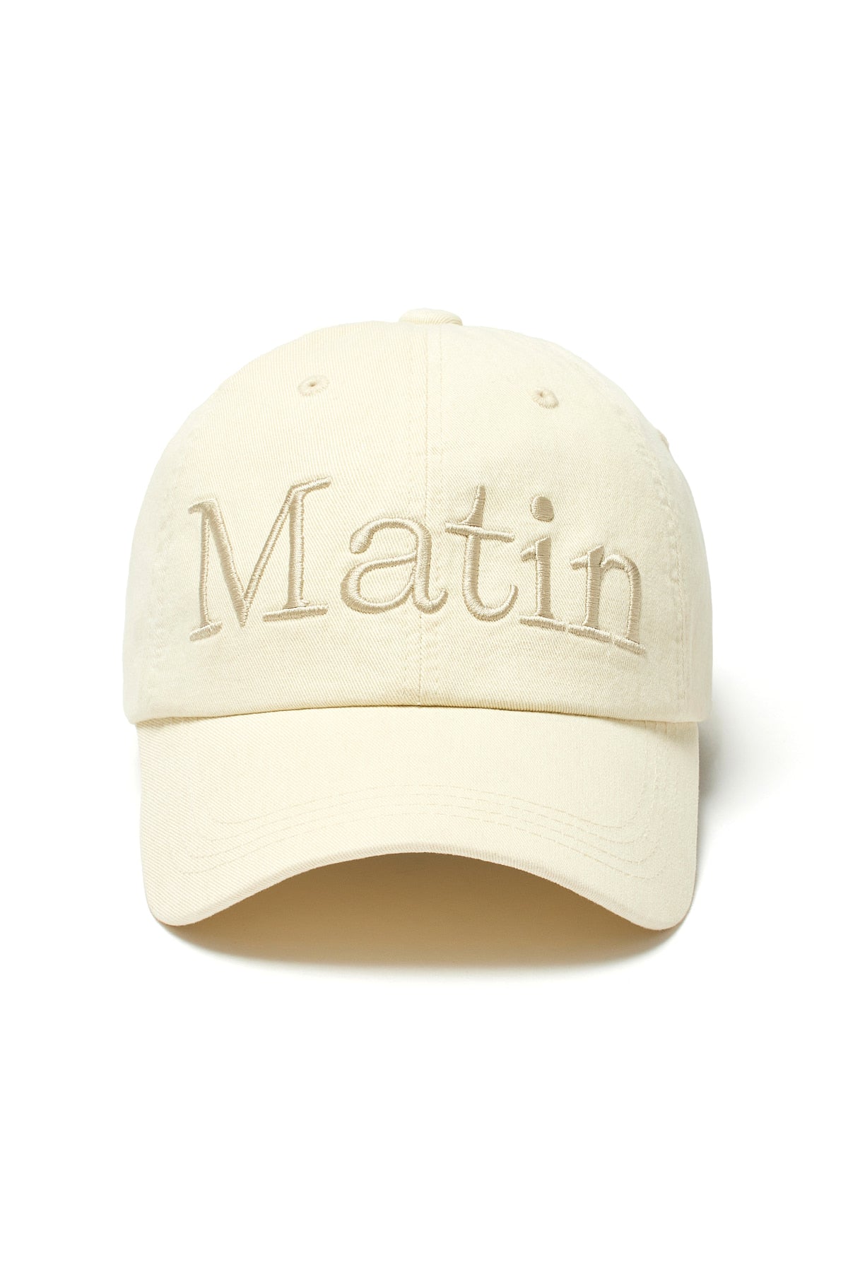 matinkim MATIN LOGO WASHED BALL CAP IN LIGHT BEIGE