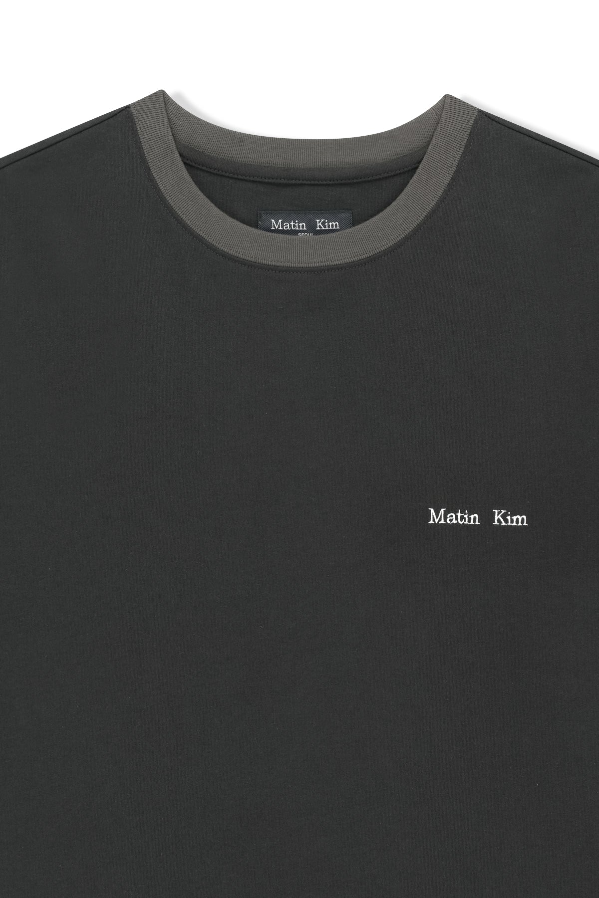 matinkim TONAL RIB BACK LOGO TOP FOR MEN IN BLACK