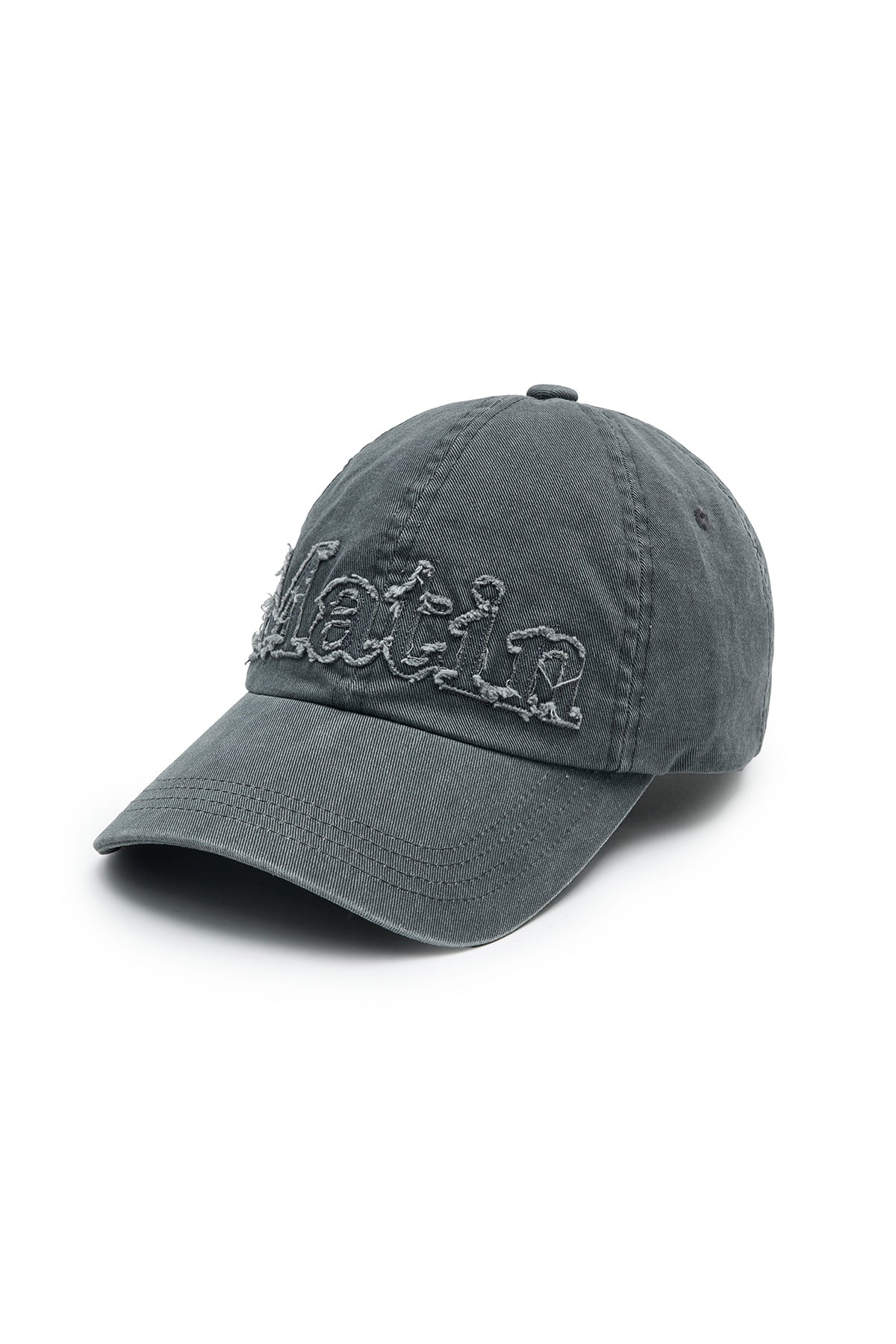 matinkim ROUGH CUT APPLIQUE BALL CAP IN GREY