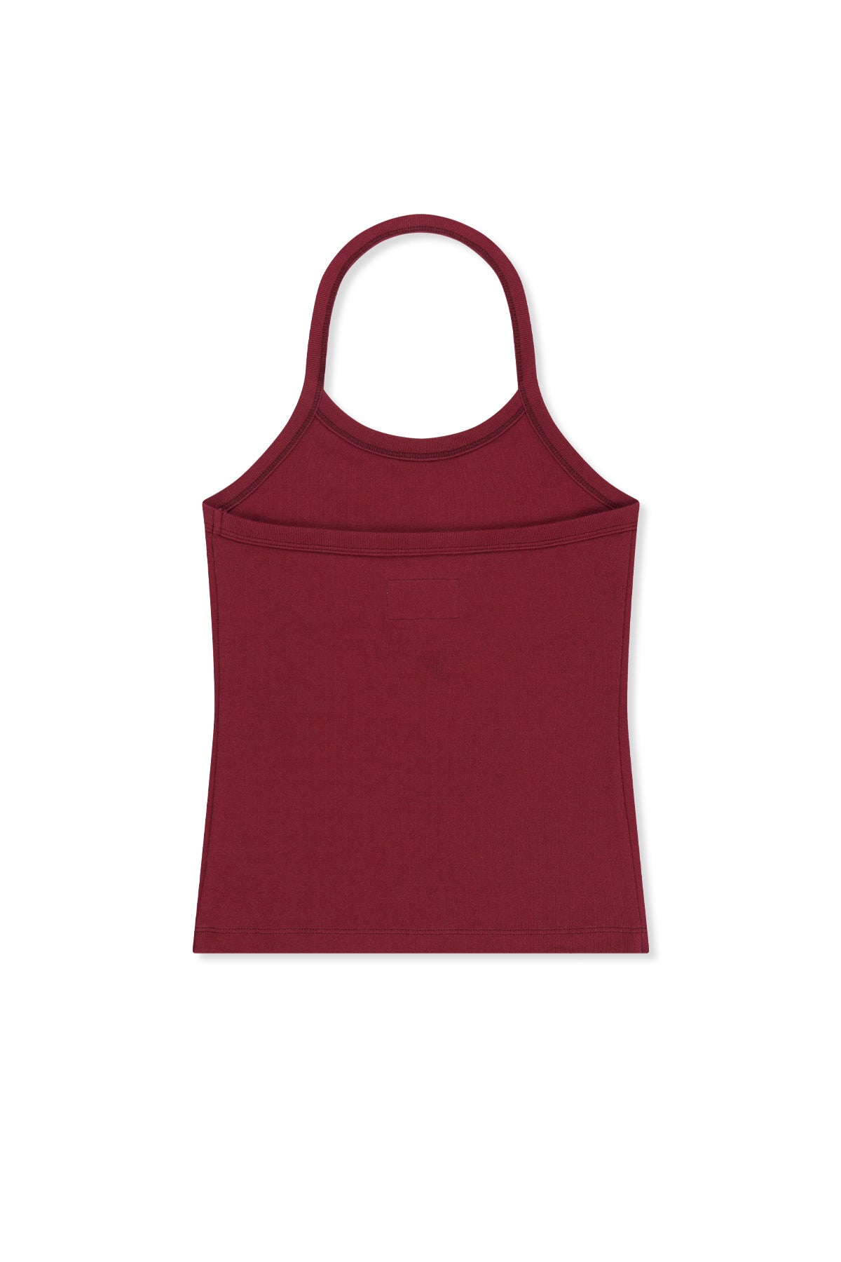 matinkim LABEL DETAIL HALTER TANK TOP IN WINE