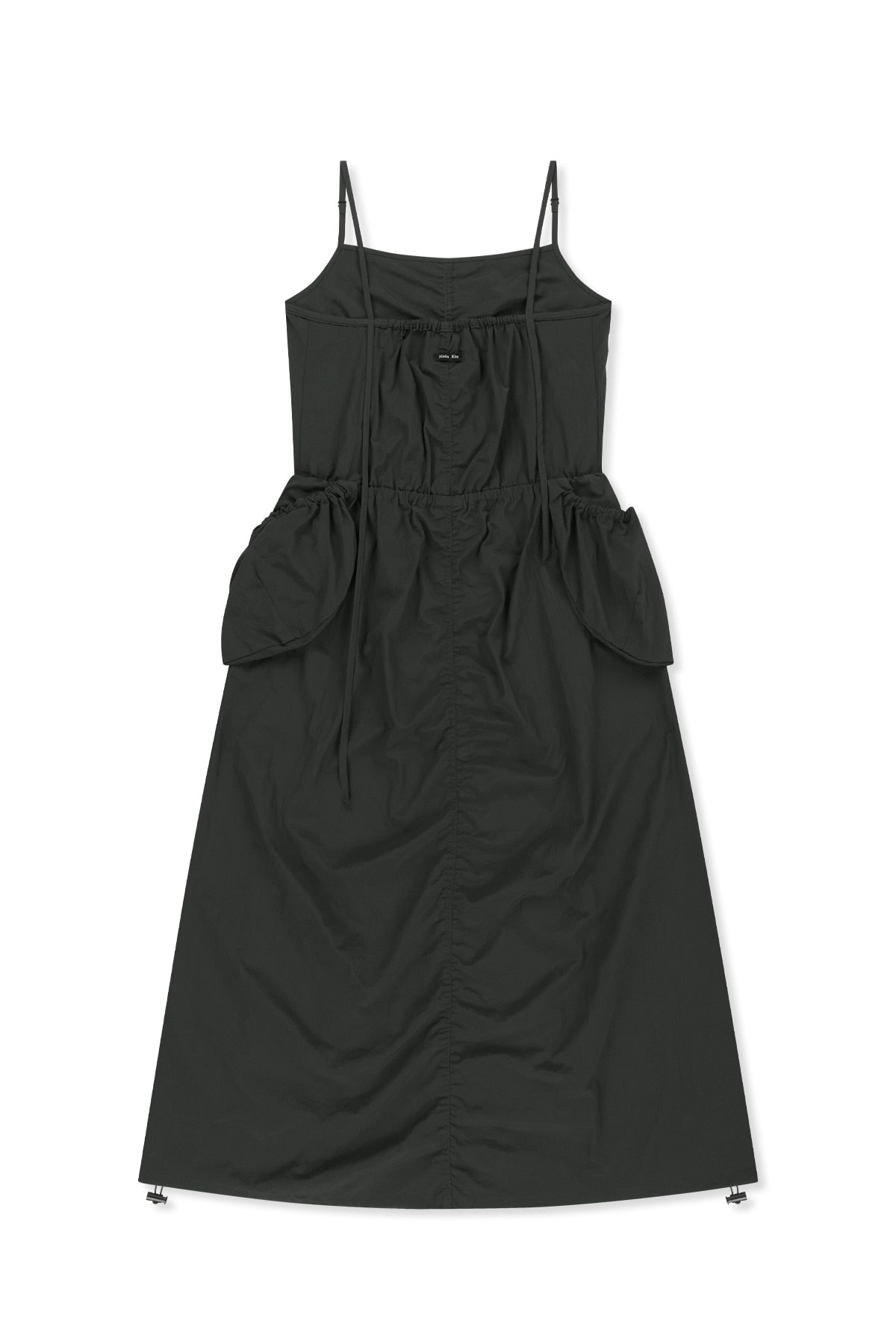 matinkim STRAP DETAIL SLEEVELESS UTILITY DRESS IN CHARCOAL